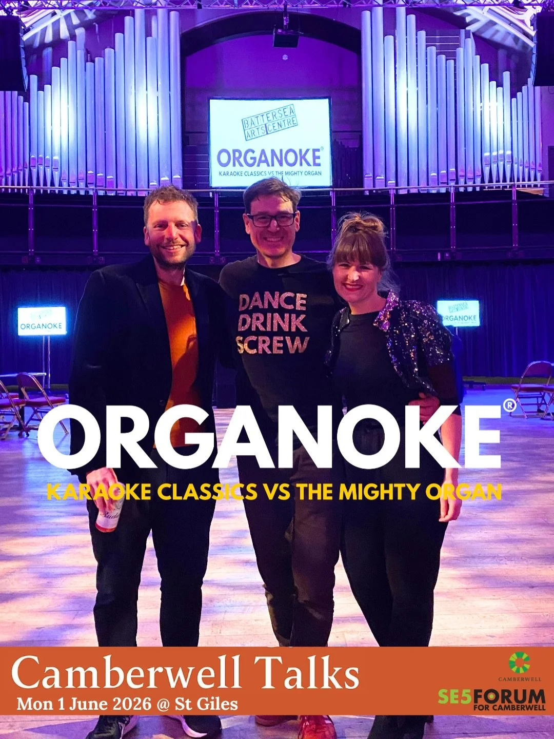 To celebrate 10 years of ORGANOKE we are hosting an extra special CAMBERWELL TALK on Mon 1 Jun at St Giles.
Join us: Ashley and Jordana as we share the story of how ORGANOKE began, share behind the scenes stories, and an EXCLUSIVE up-close visit to t