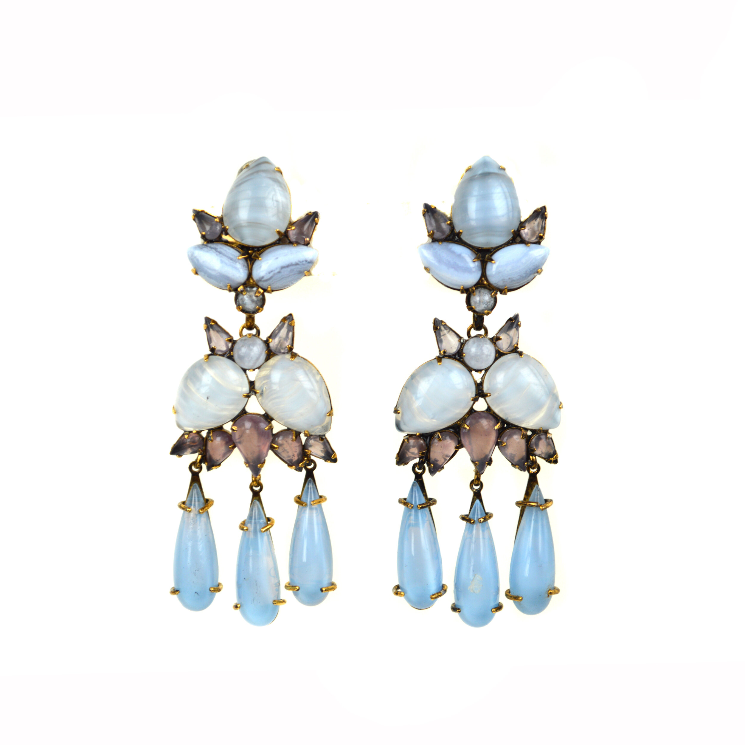 Chalcedony Drop Earrings (ED3D-56)