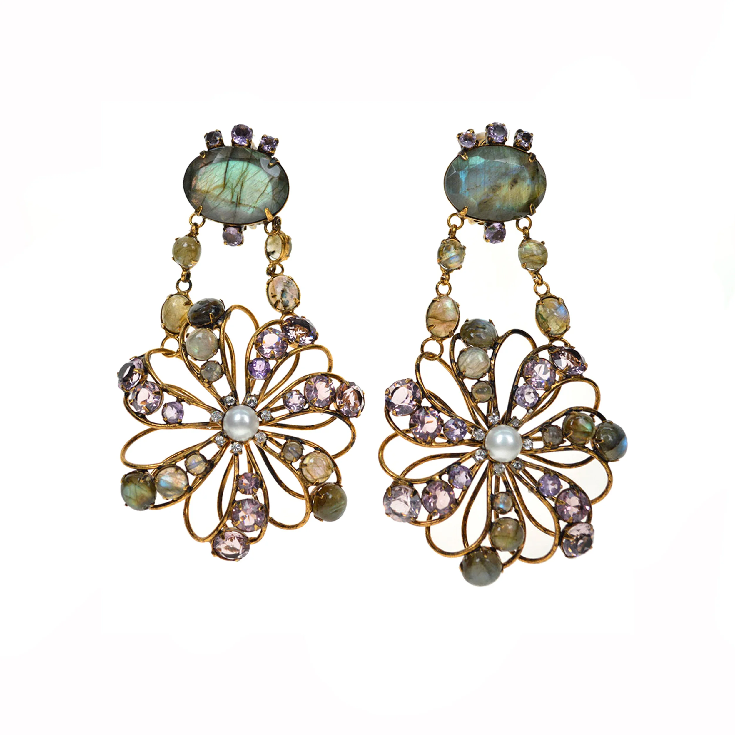 Labradorite Drop Earrings (ED1F-46)