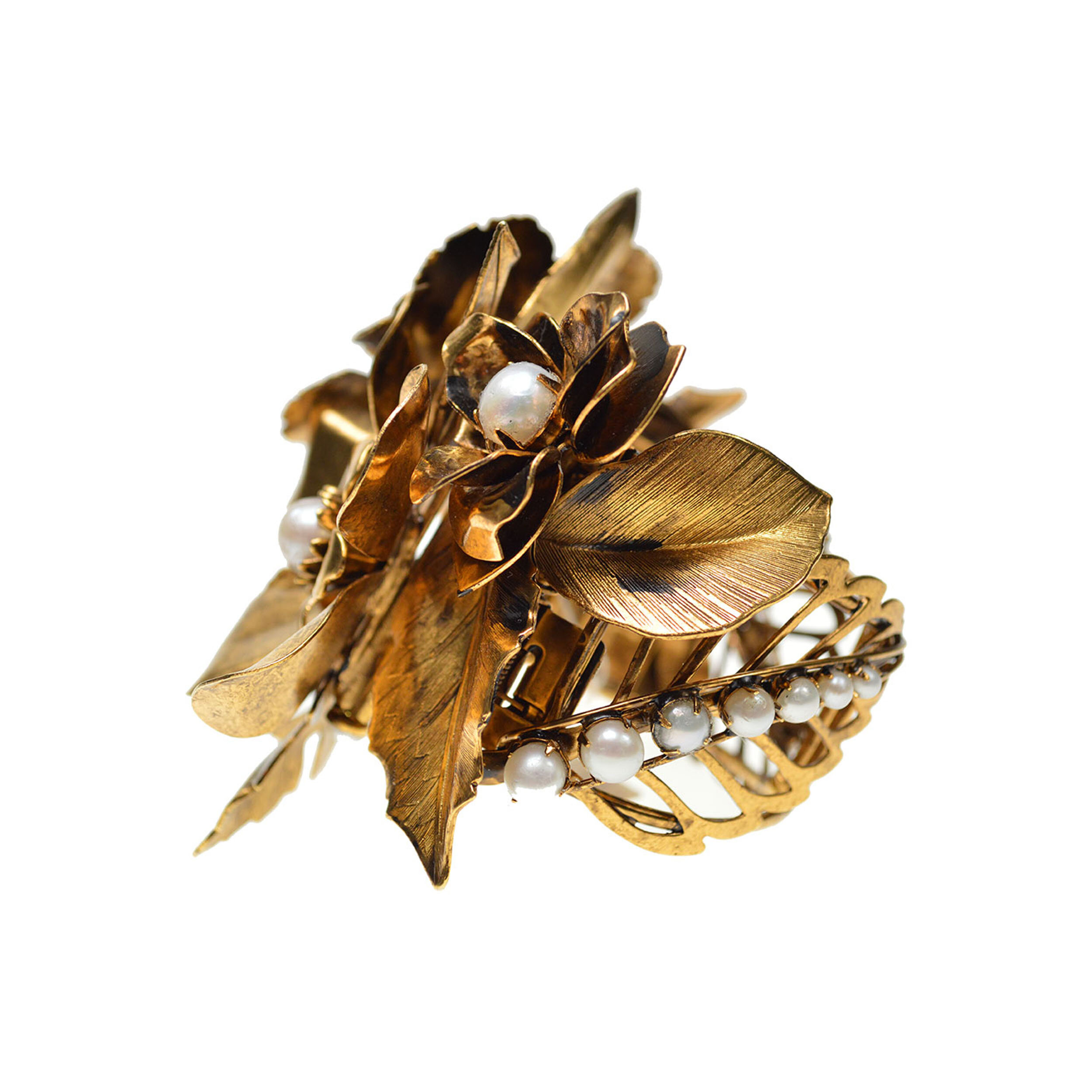 bracelet-cuff-autumn-fall-statement-costume-iradj-moini-jewelry-flower-gold-pearl