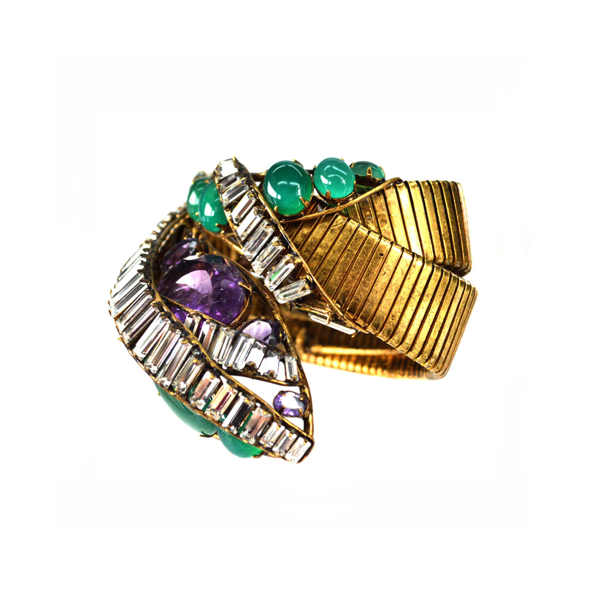 snake-reptile-serpent-bracelet-cuff-iradj-moini-statement-jewelry-agate-gold-crystal-amethyst-Swarovski