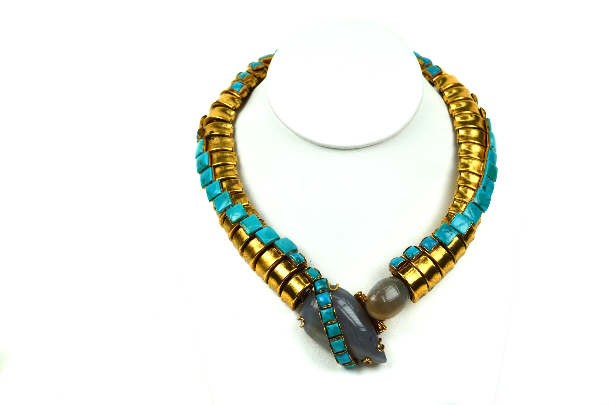 Turquoise Chain Snake Necklace (CHSNK-36)