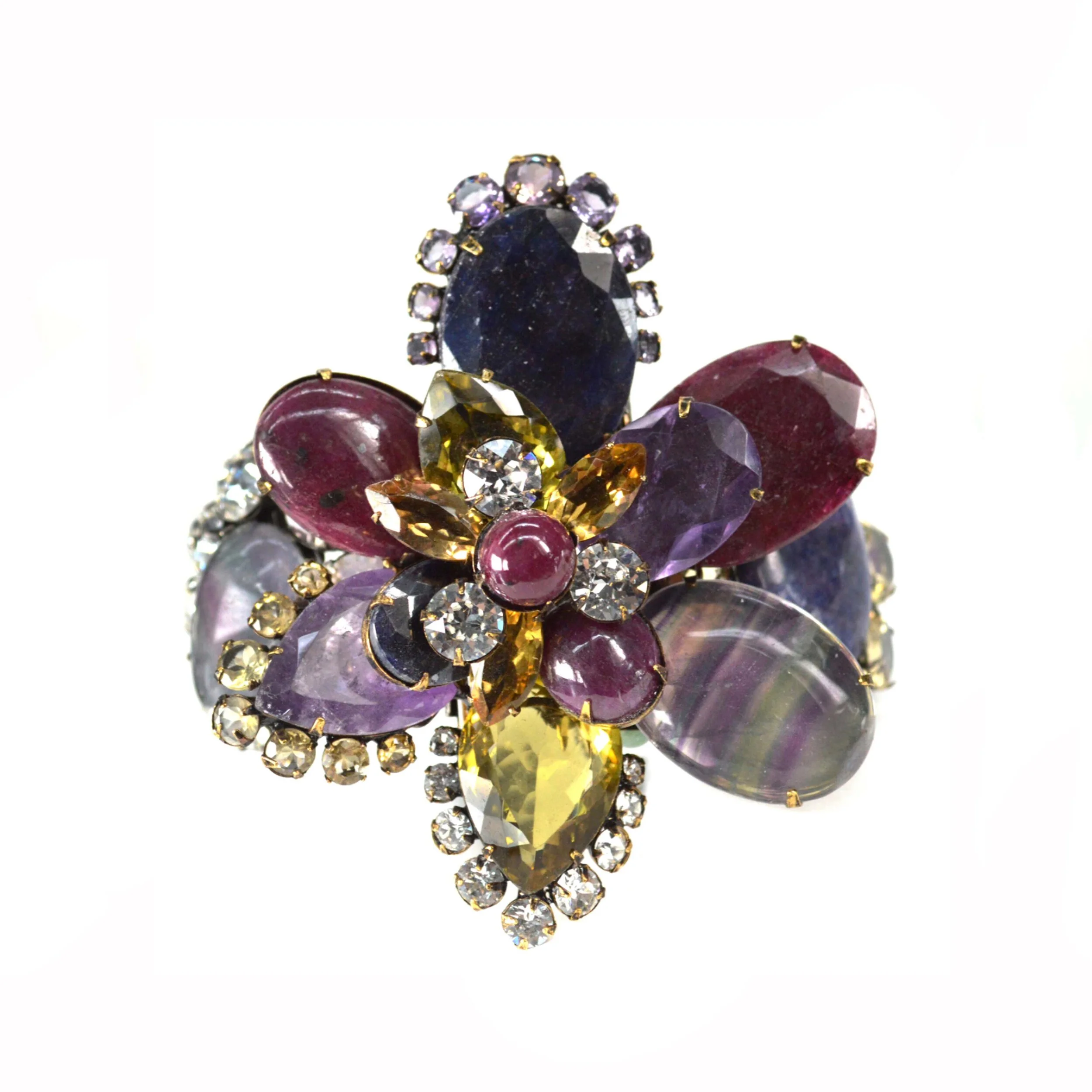 Ruby Flower Power Cuff with Pin (CF1F-19R)