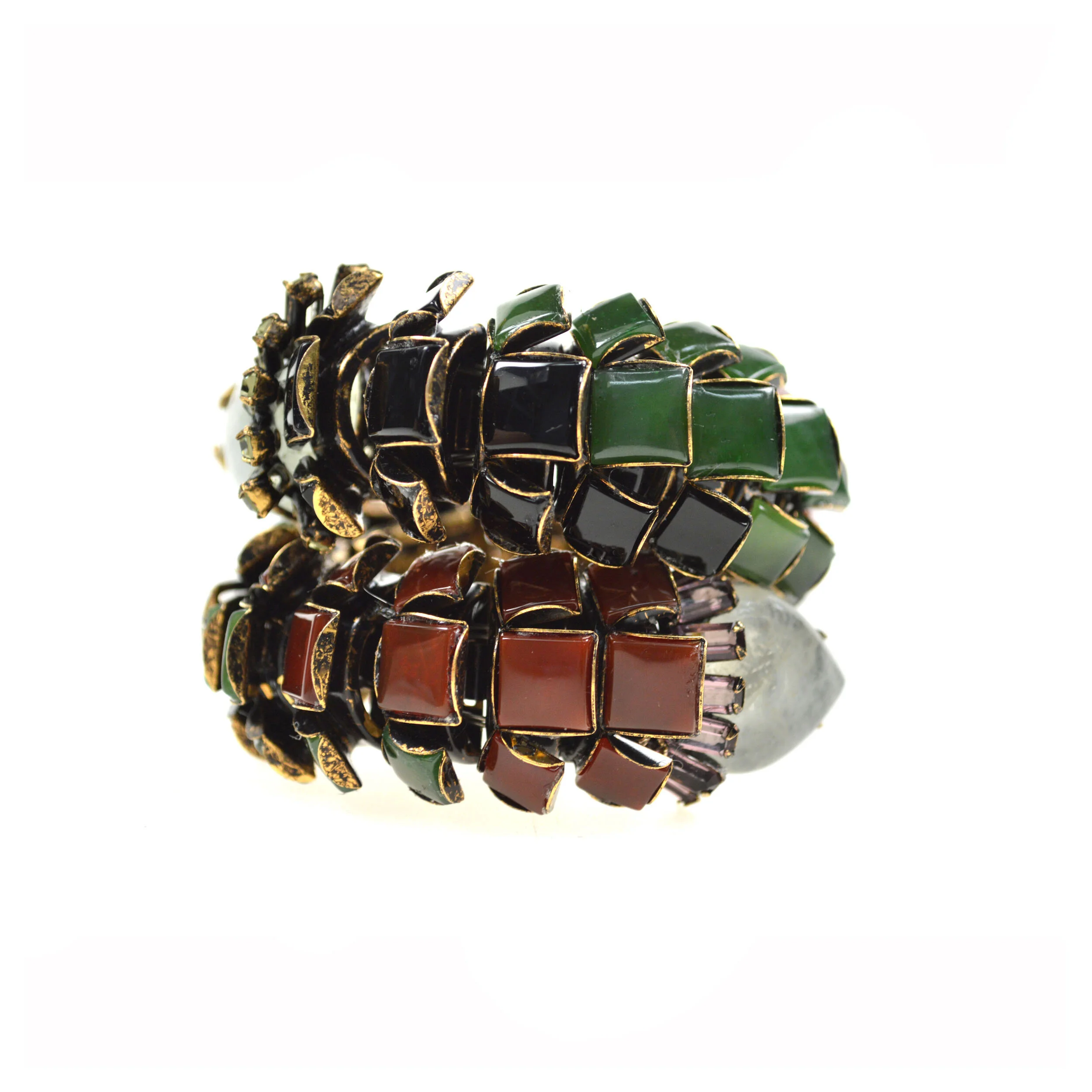 snake-reptile-serpent-bracelet-cuff-iradj-moini-statement-jewelry-jade-carnelian-amethyst-onyx-aquamarine-Swarovski-crystal