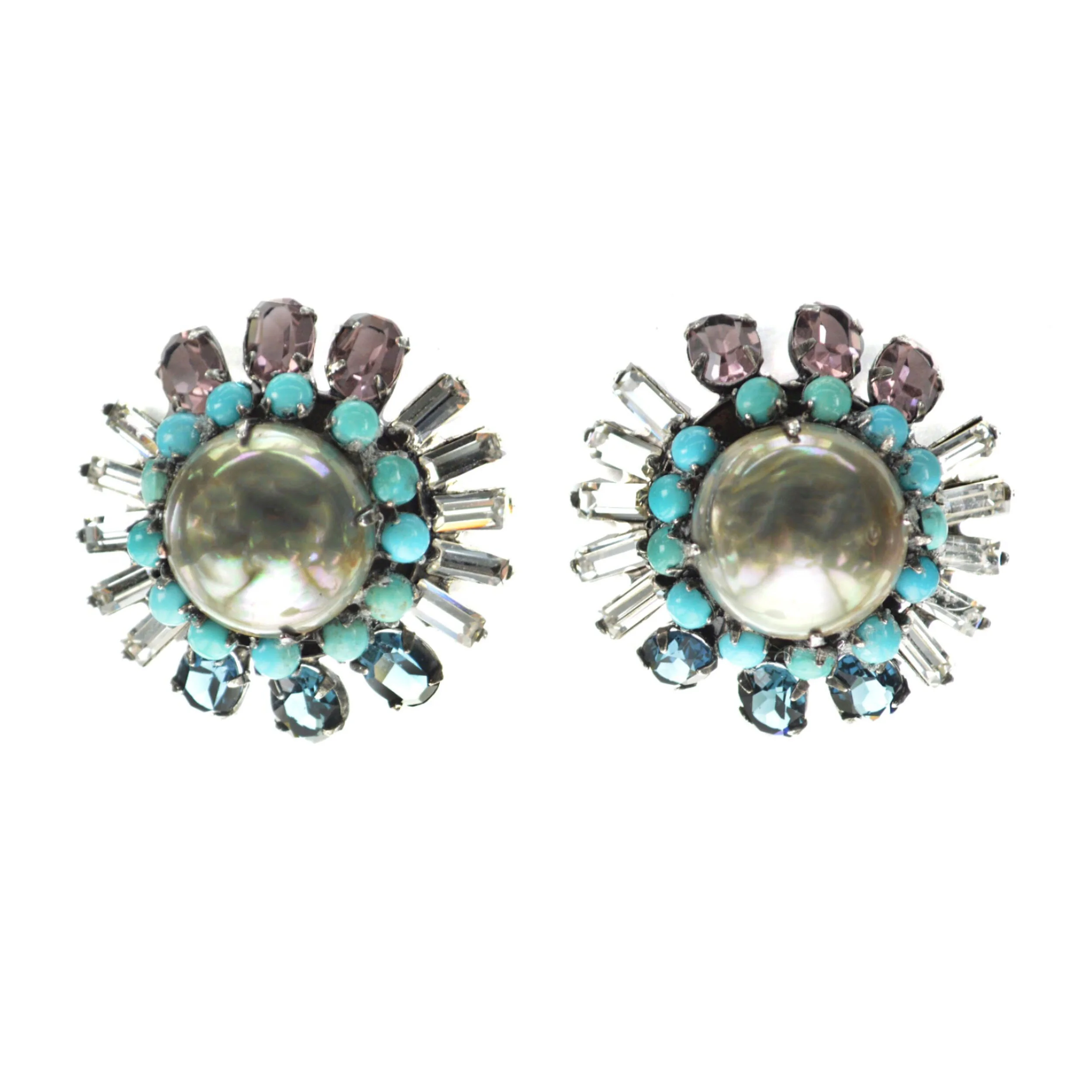 Faux Gray Pearl Sun Clips (ECSN-12)
