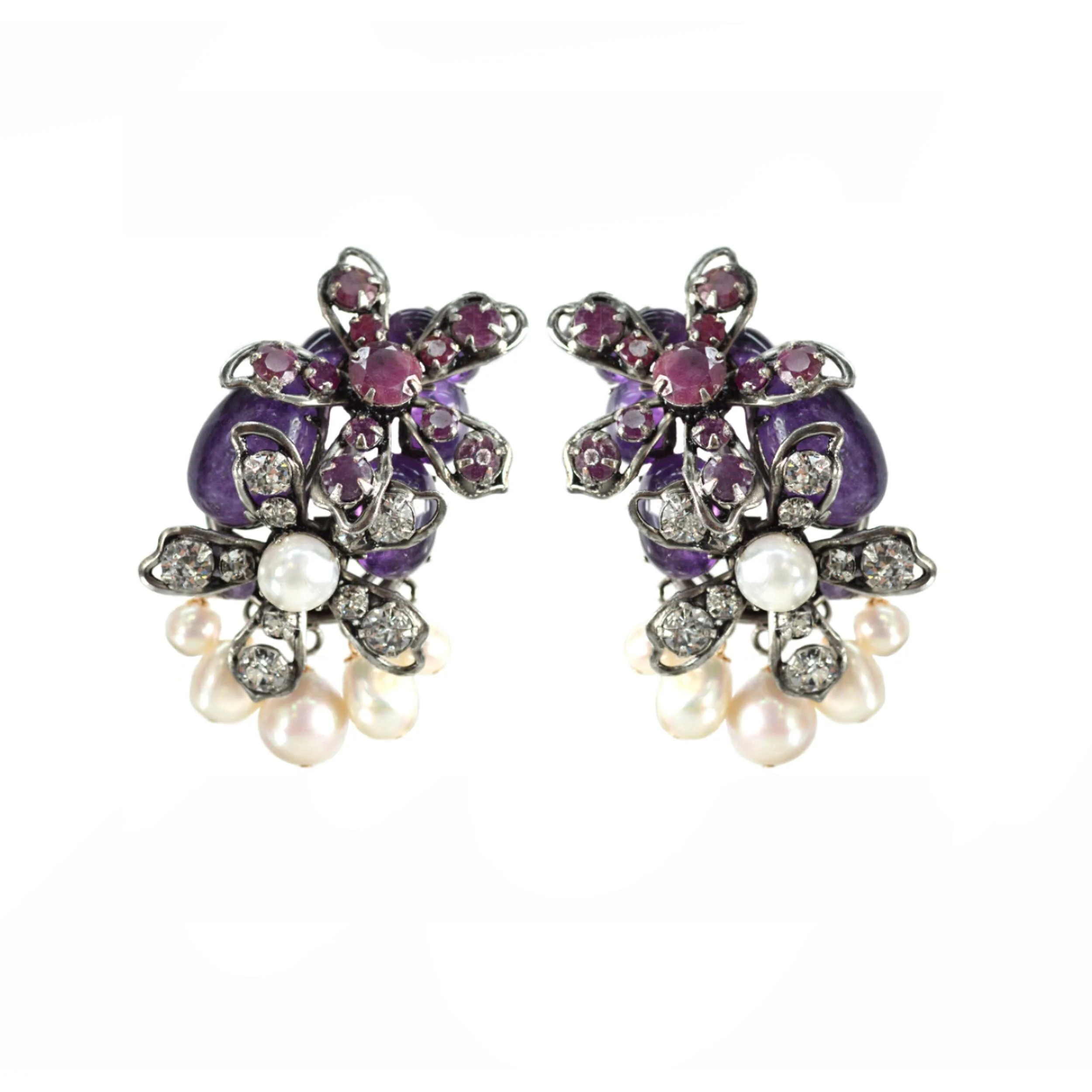 Double Flower Pearl Drops (EC2F-13)