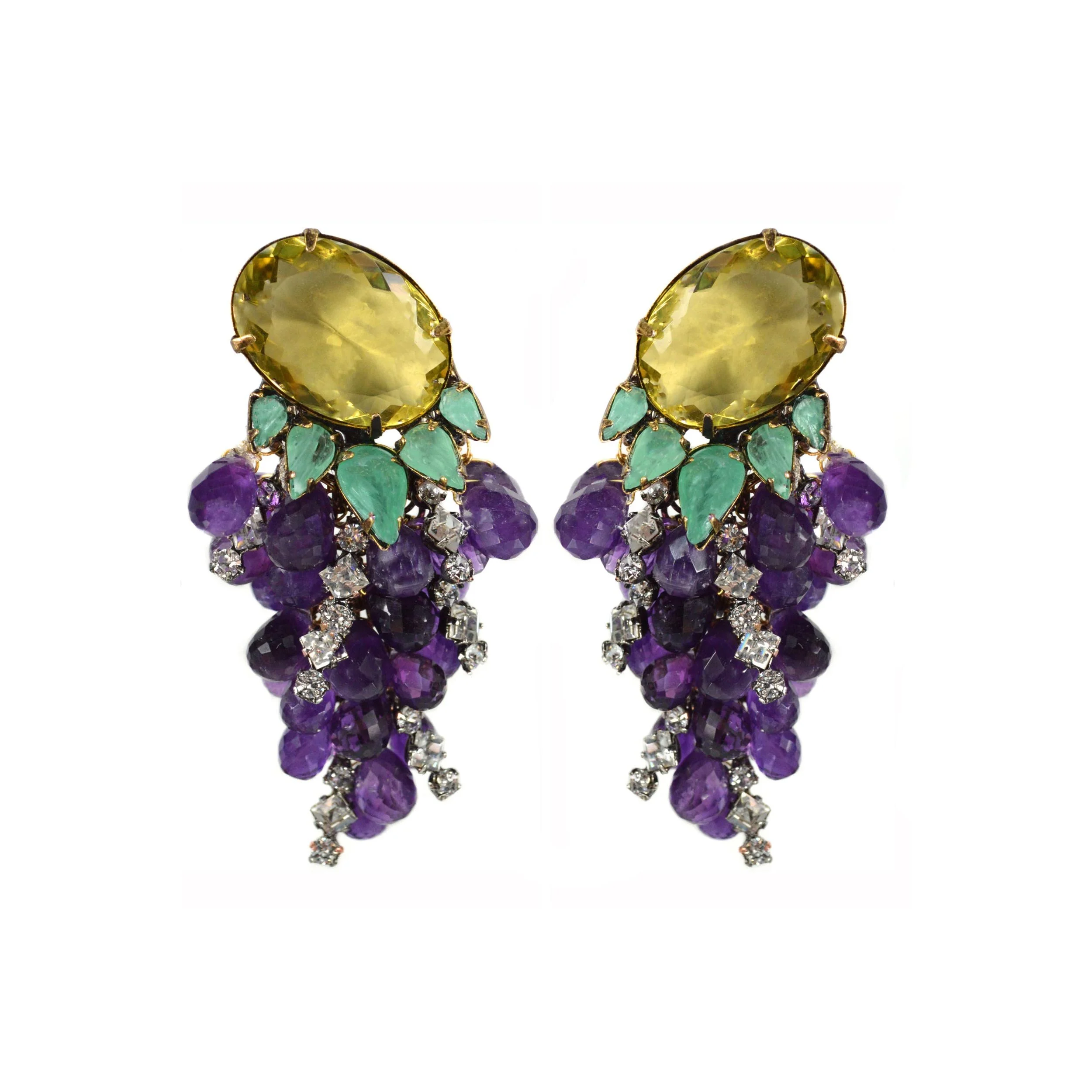 Lemon Quartz and Amethyst Grape Drops (EDMD-14)