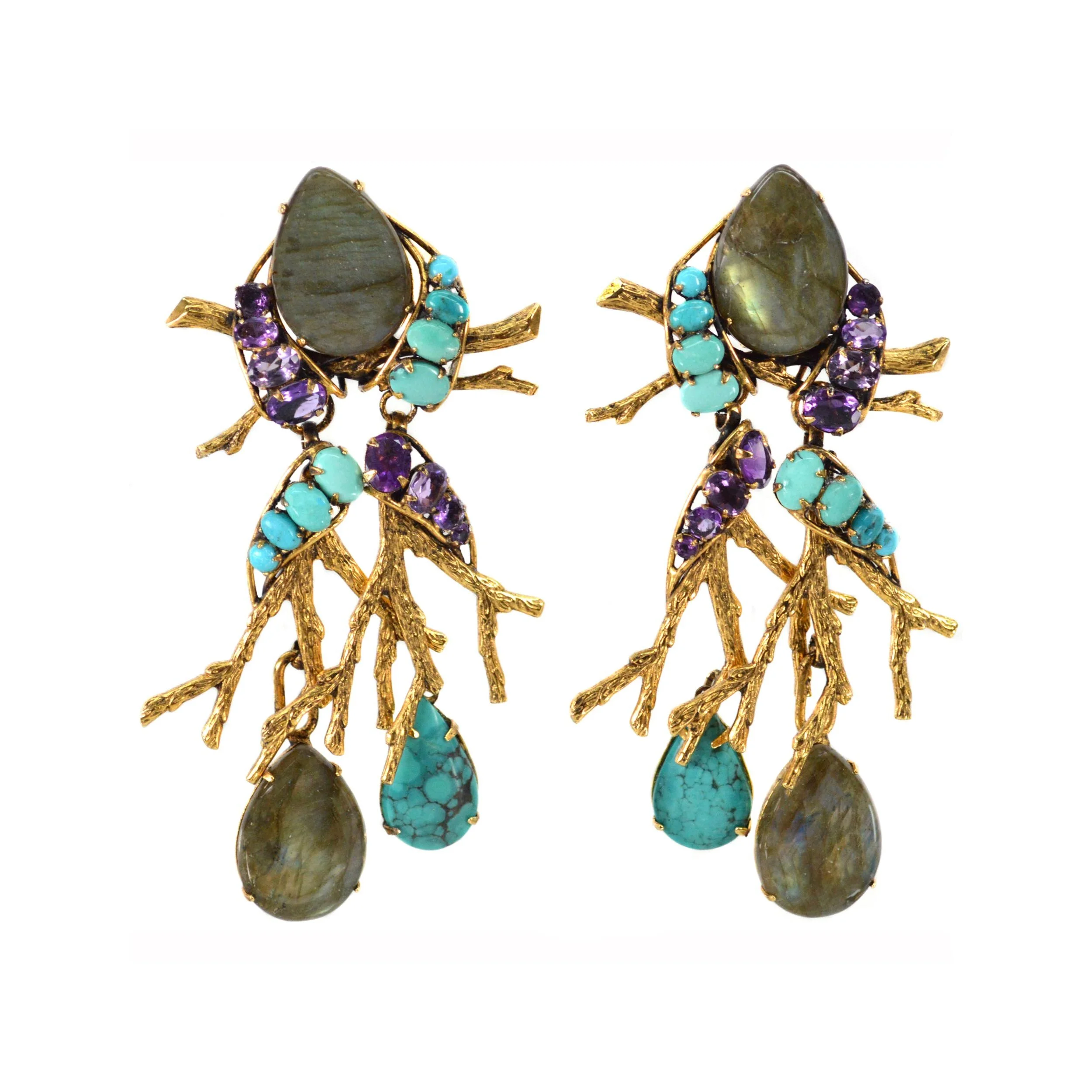 Labradorite Branch Drops (ED2D-28L)