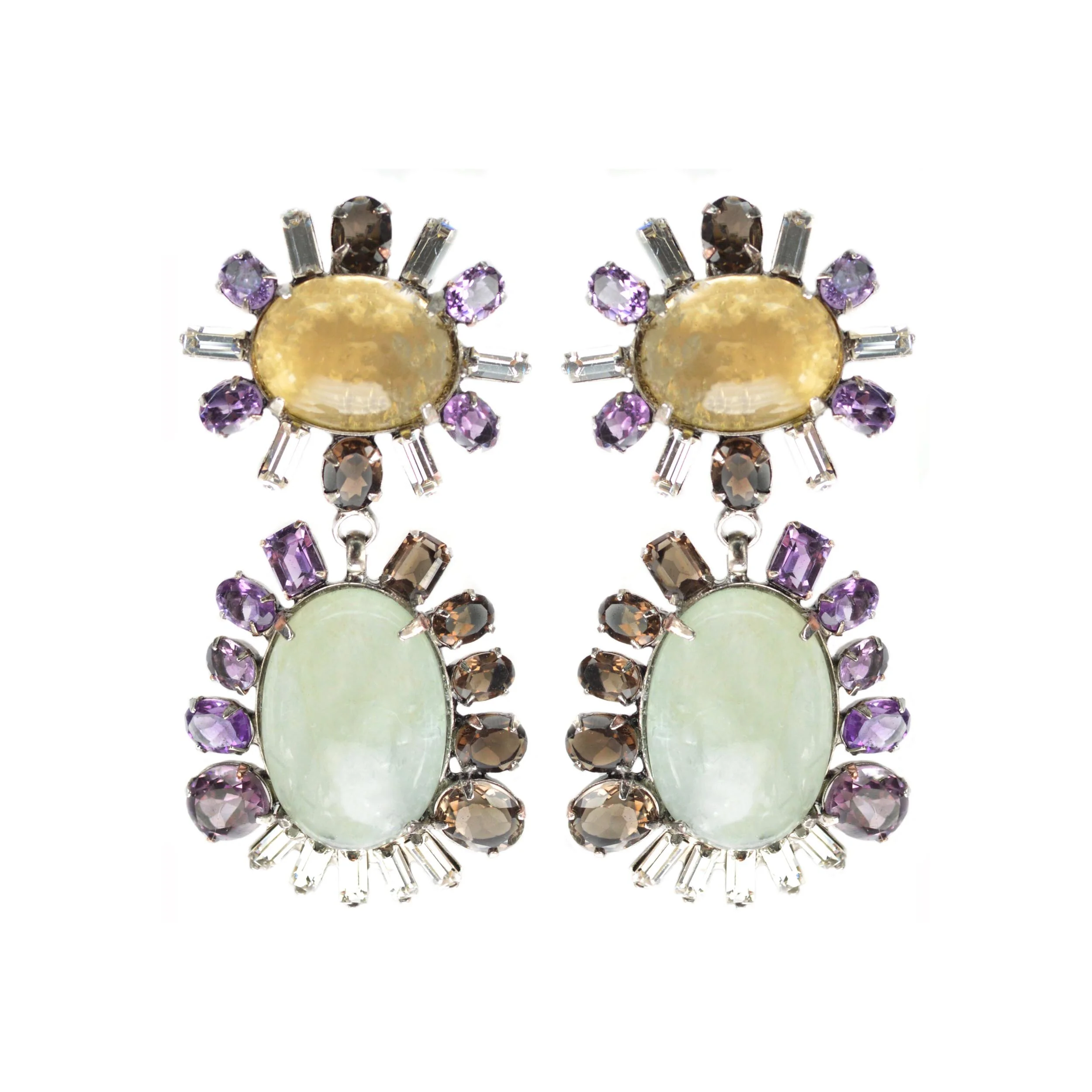 Citrine and Aquamarine Drops (ED1D-124)