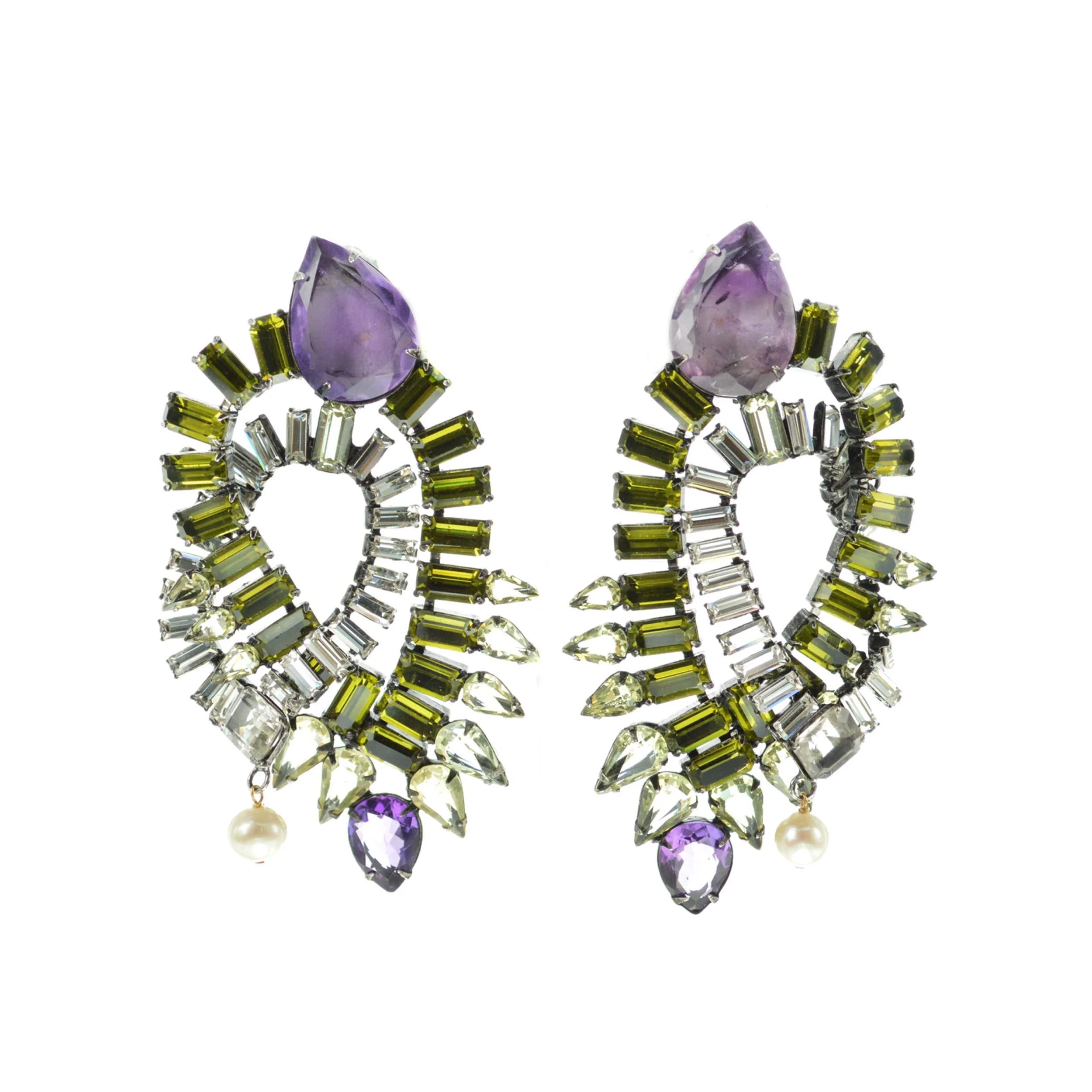 Amethyst Twist Drop Earrings (ED2D-30)