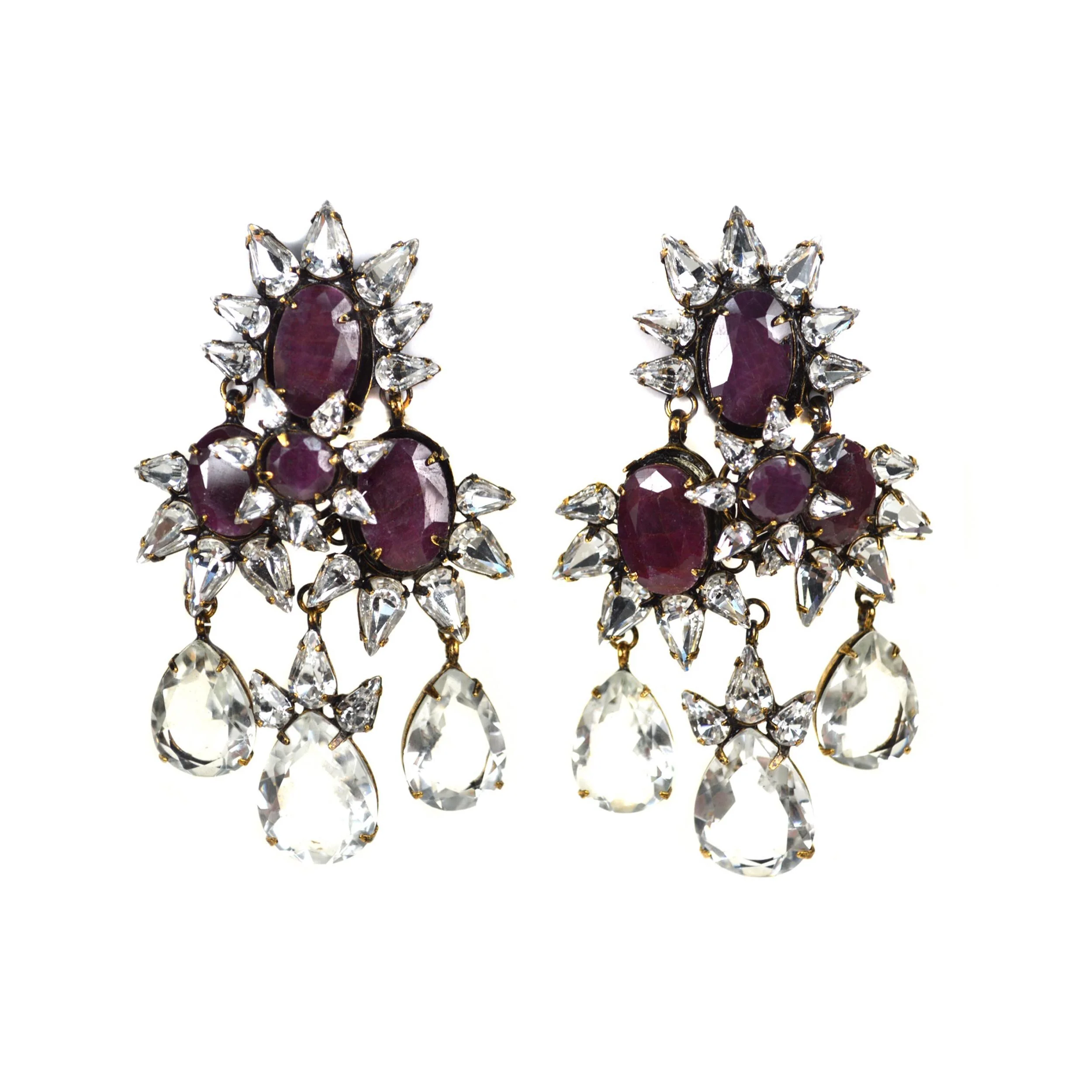Ruby Chandelier Crystal Earrings (ED4F-20)