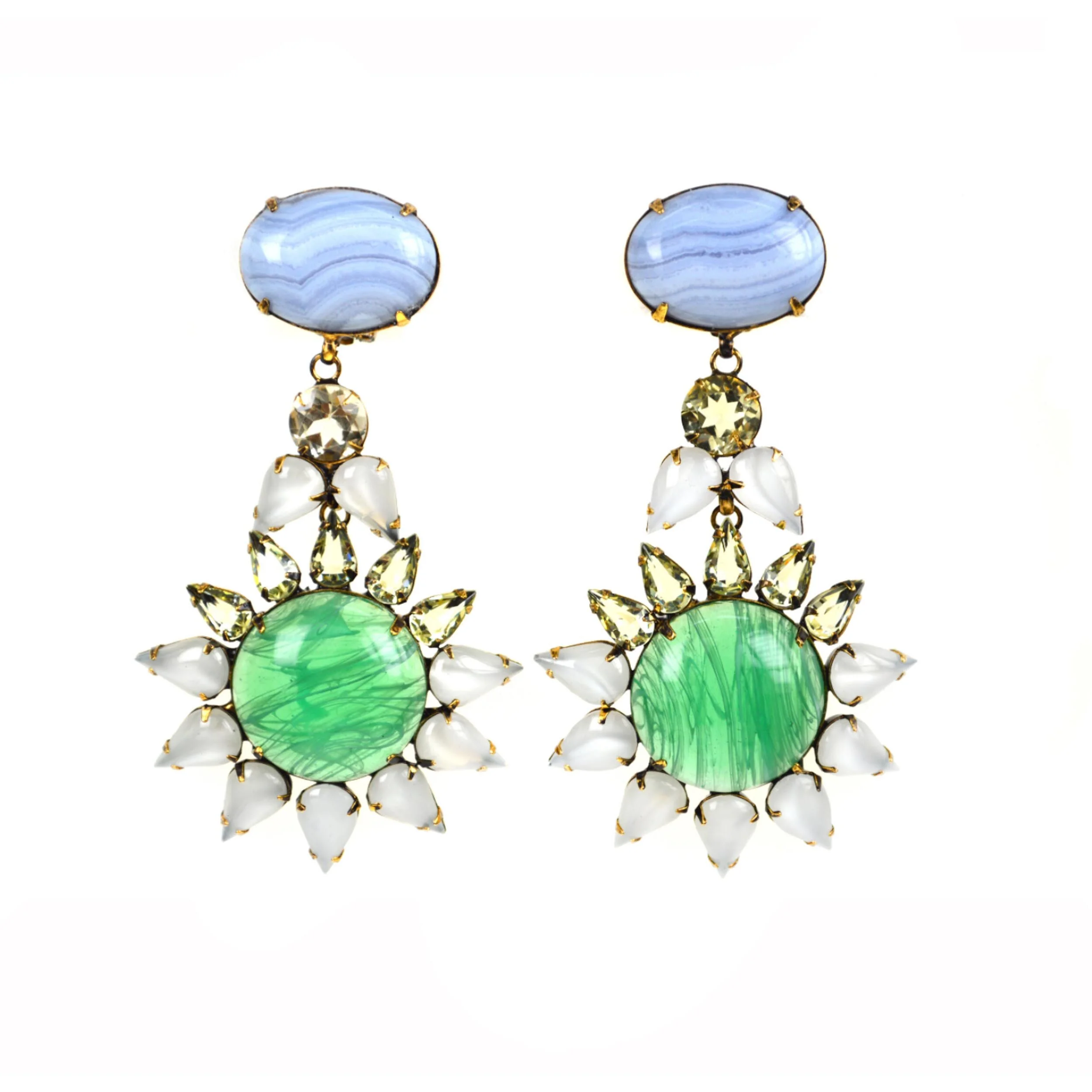 Chalcedony Flower Drops (ED1F-43CH)