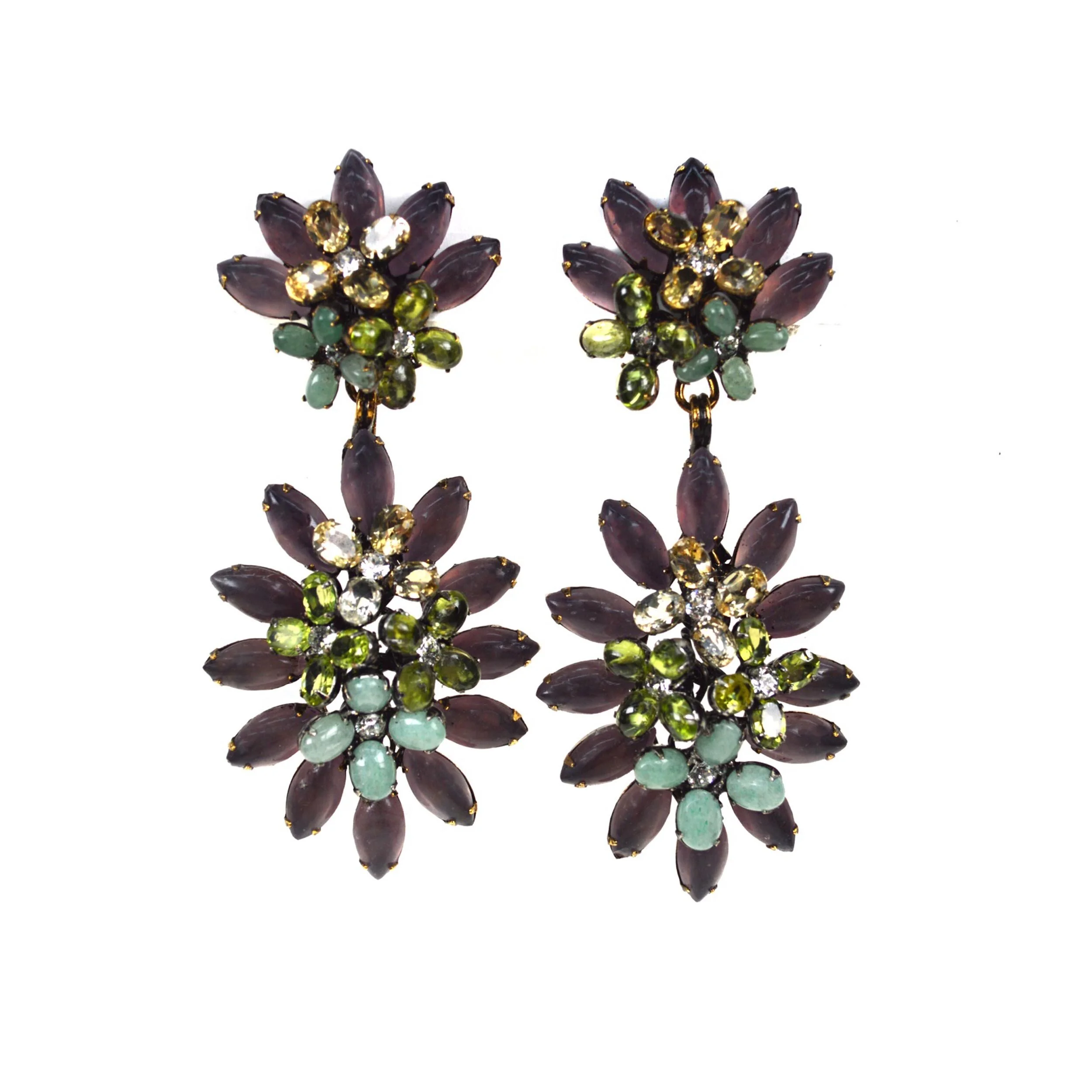 Multi-Flower Amethyst Drops (ED7F-1)
