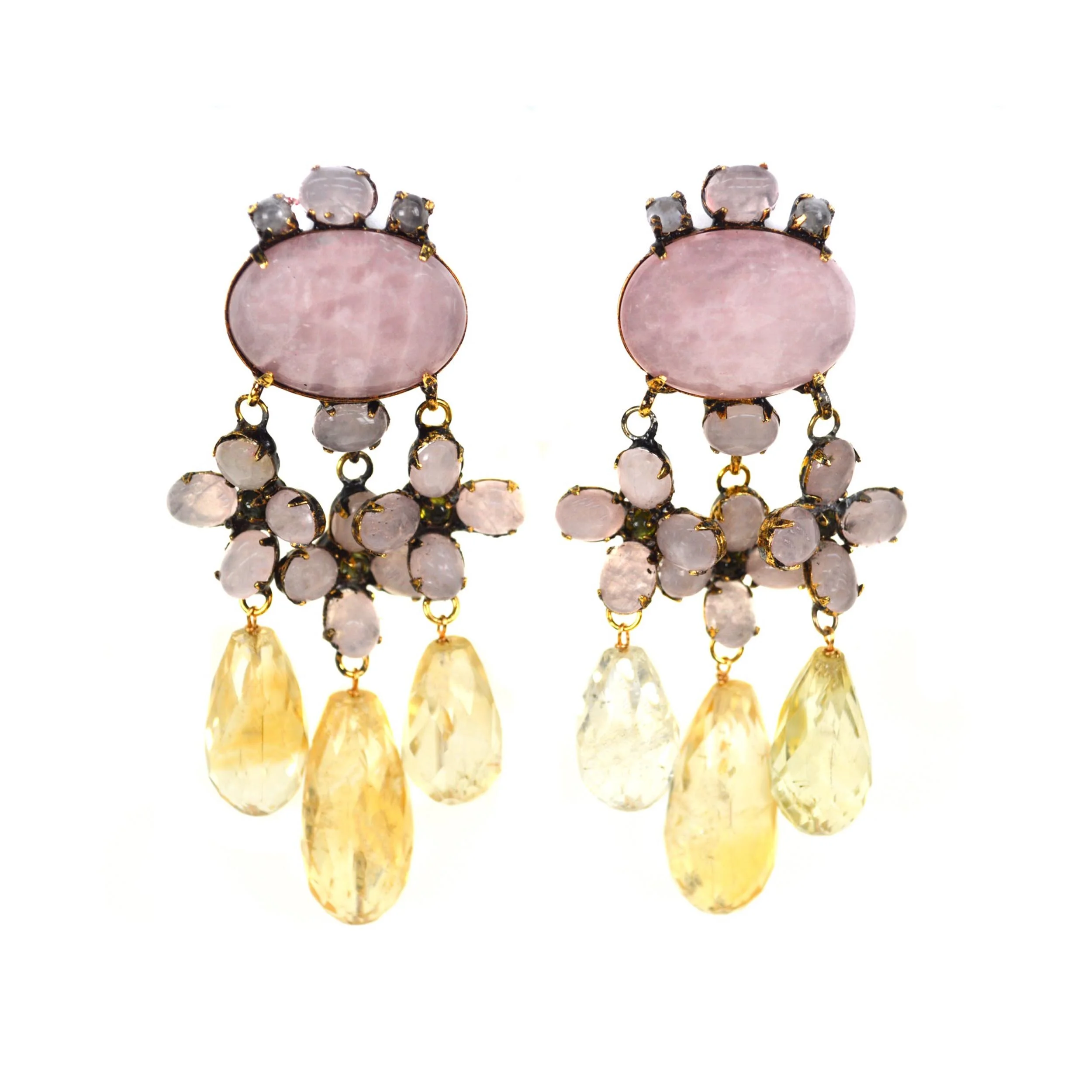 Rose Flower Drop Earrings (ED3F-17R)