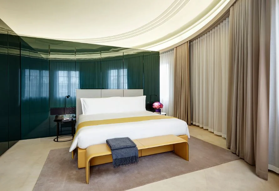Above: Dome Penthouse Bedroom. Cover image: Dome Penthouse Living Room.