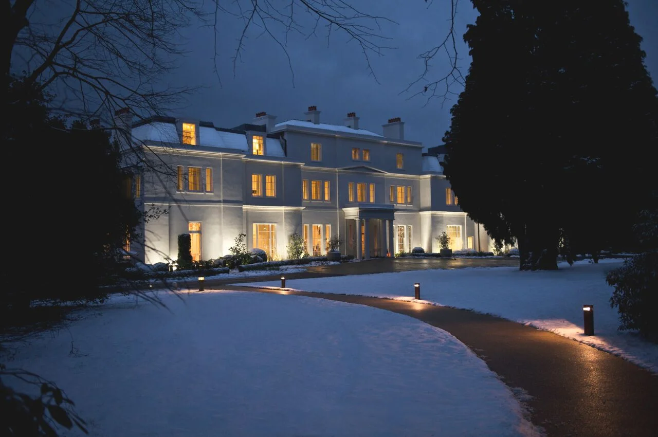 Exterior in the snow - Coworth Park