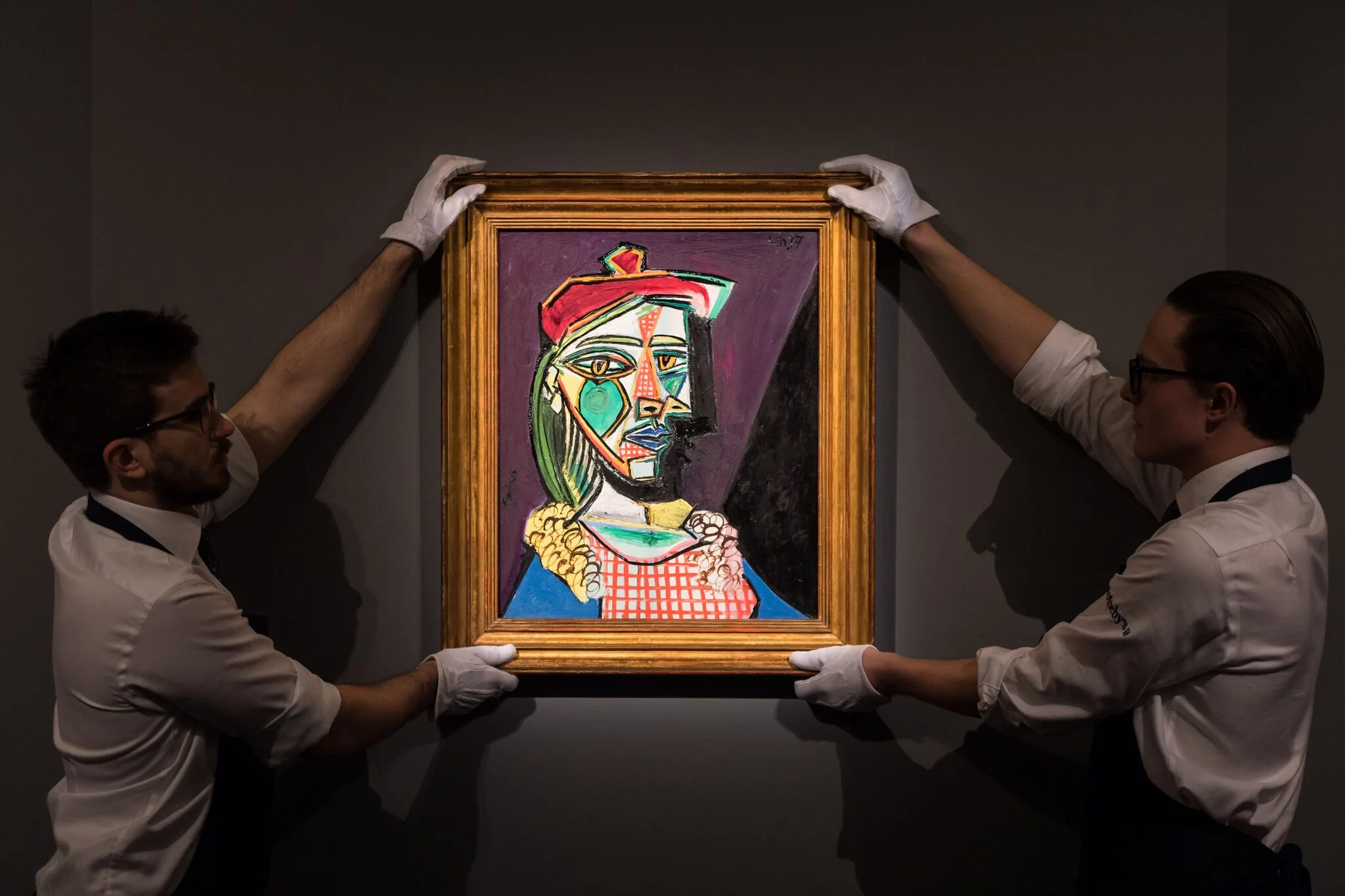 Lot 7 | Property from a Distinguished Private Collection | Pablo Picasso | Femme au béret et à la robe quadrillée (Marie-Thérèse Walter) | Oil on canvas, 55 by 46cm | Painted: 4th December 1937