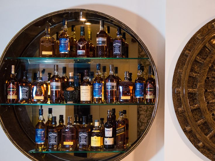 Whisky wall in the Private Dining Room