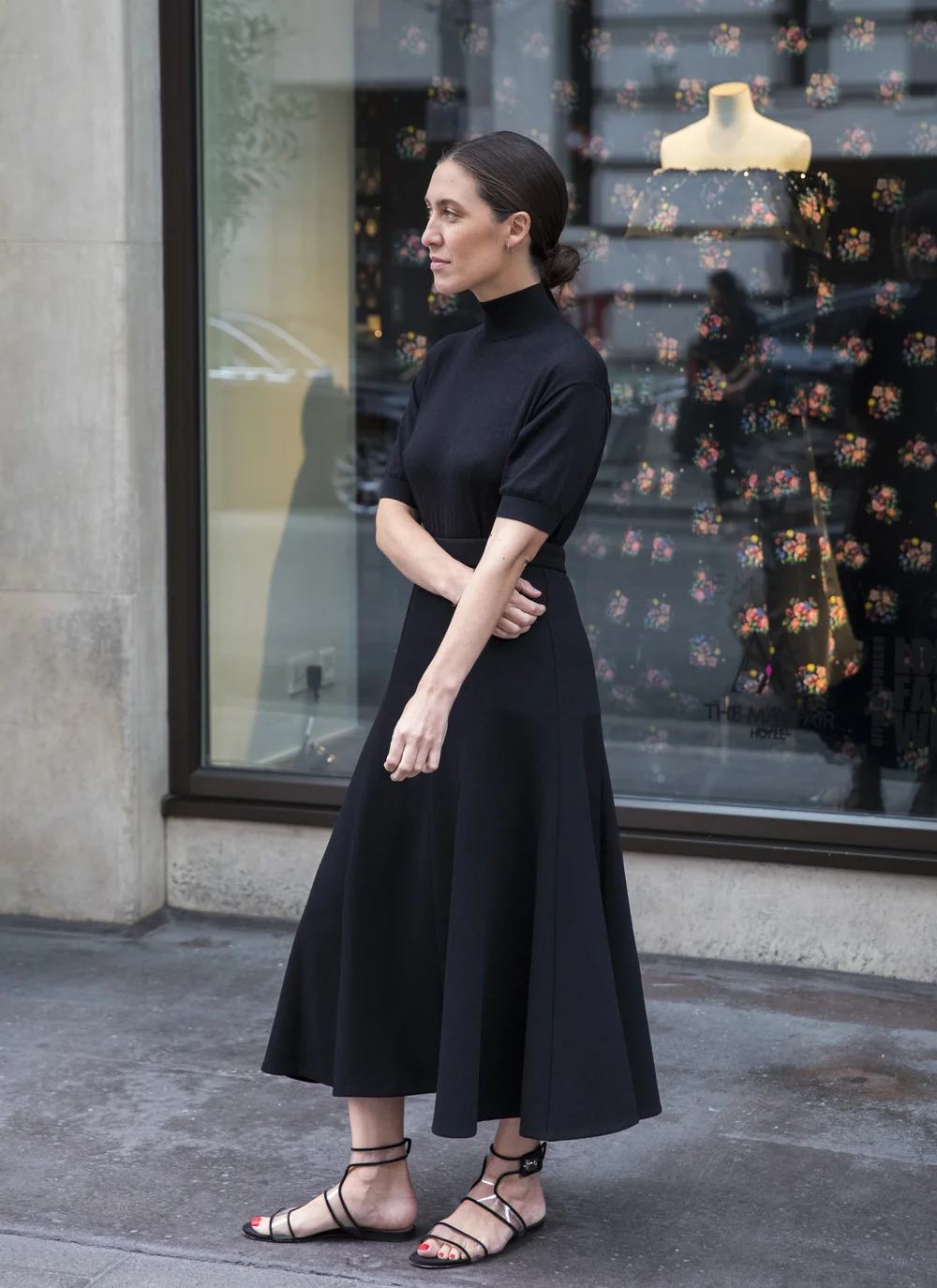 emilia wickstead black dress Emilia Wickstead Black Off-Shoulder Ruched Midi Dress Evening Gown US 6 M