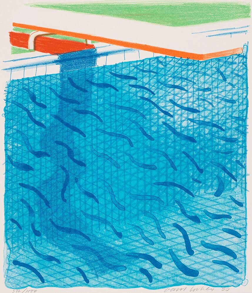 David Hockney Pool Made with Paper and Blue Ink for Book, from Paper Pools, 1980.jpg