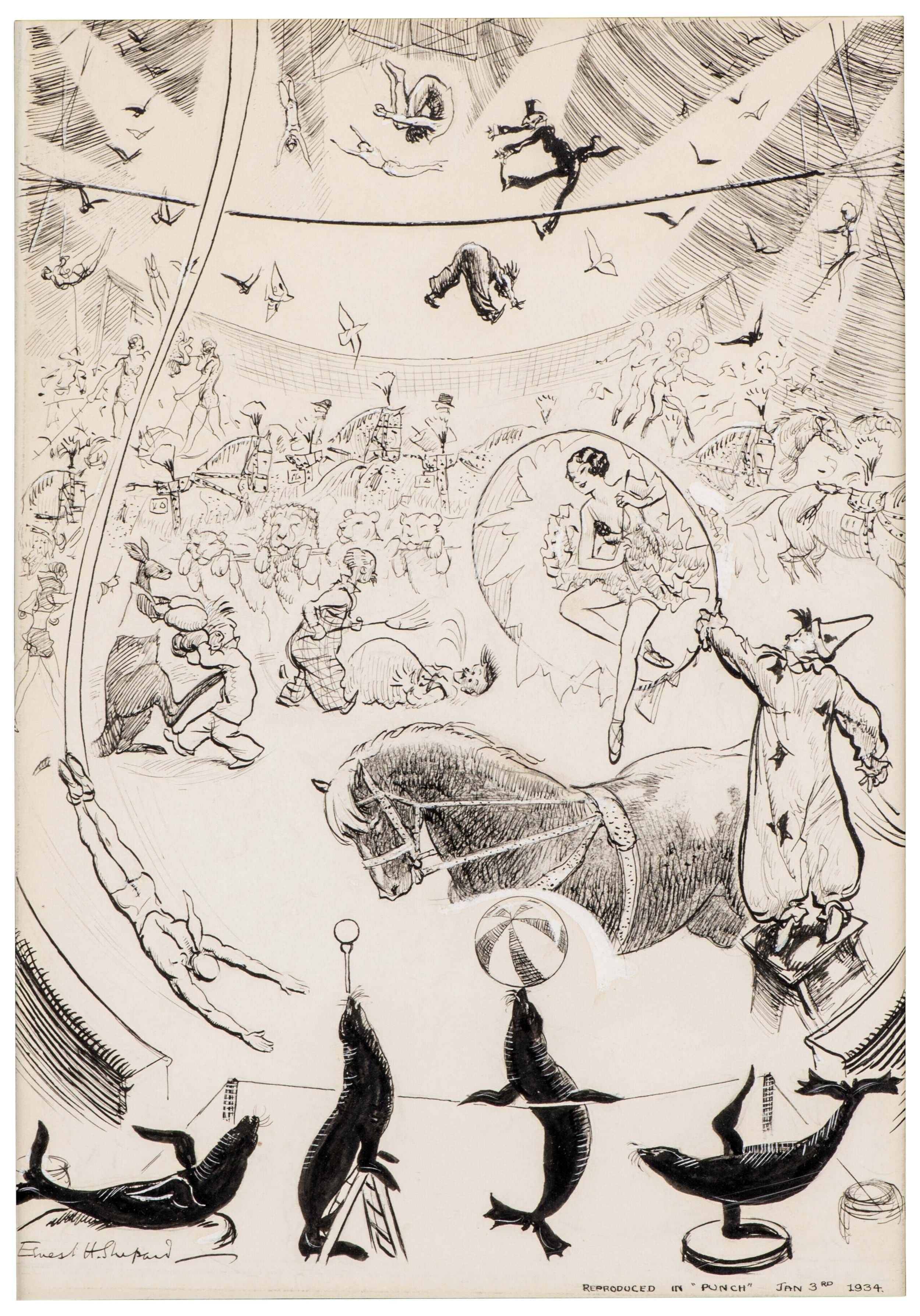 Ernest Howard Shepard, O.B.E., M.C. (1879-1976), A circus scene, (estimate £500-800).jpg