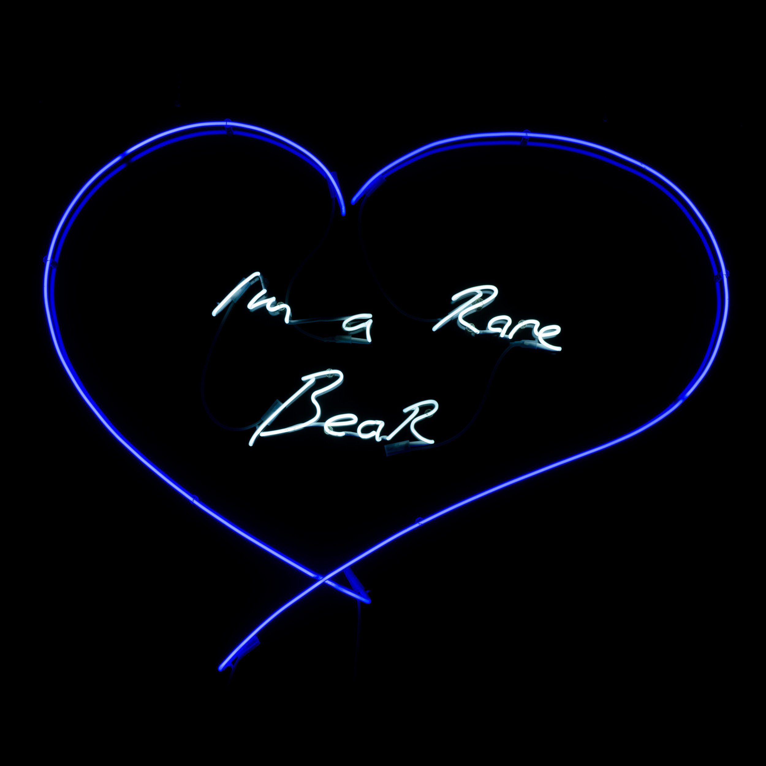 Tracey Emin’s blue and white neon I’m a Rare Bear, 2014 (estimate £70,000-100,000).jpg