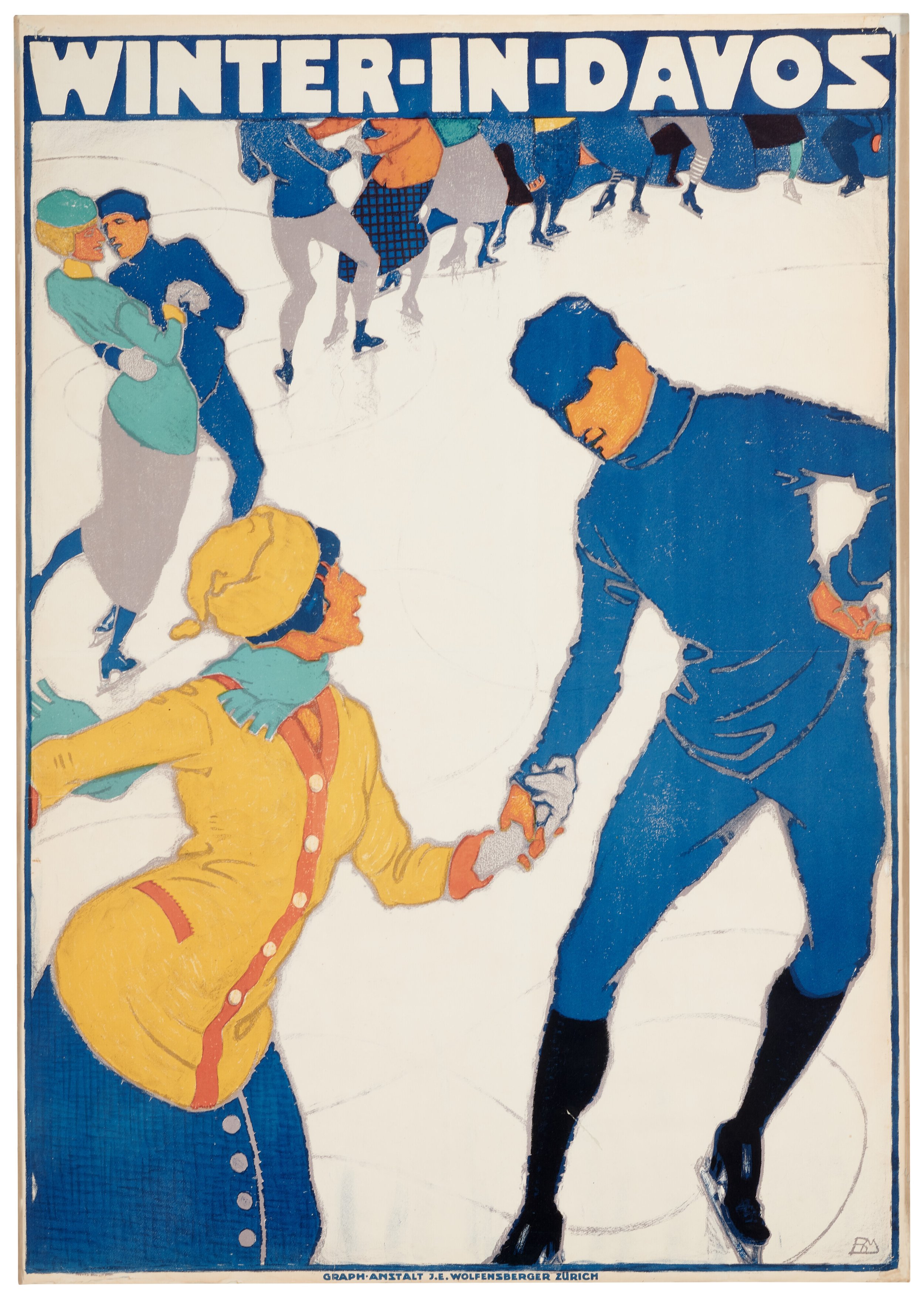 Winter in Davos, a lithograph from 1914, by Burkhard Mangold (1873-1950) (estimate £10,000-15,000).jpg