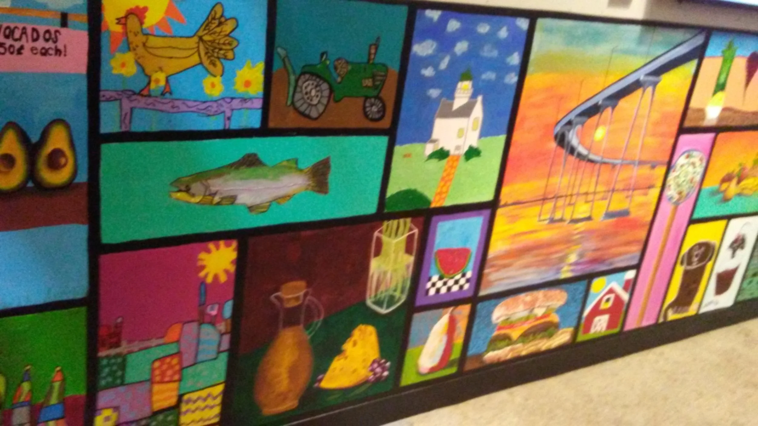 My painting, still life on canvas. Mural at Public Market in Liberty Station, San Diego, CA.
