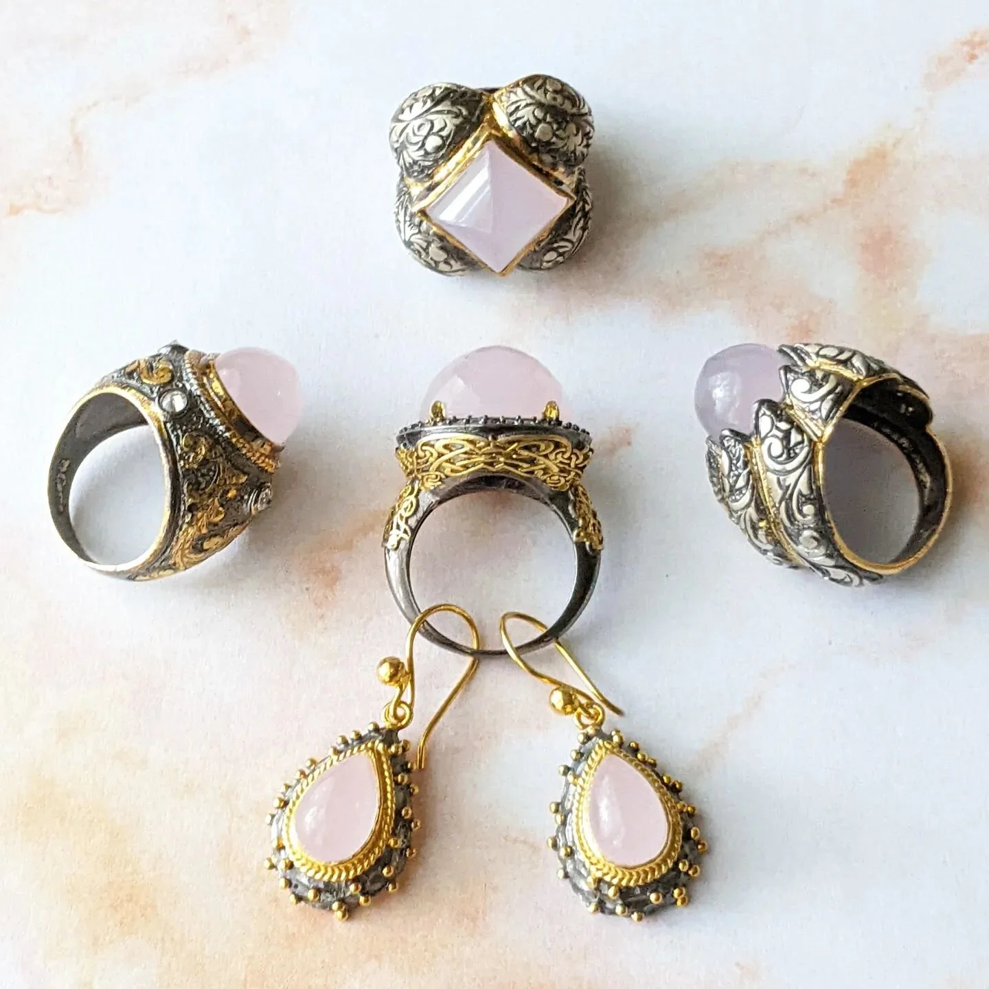 Rosey pink, rose quartz, rose petal, rose water....Rose flower was a pretty big deal in the ancient world too. Rose was the flower of the goddesses in Greek mythology. Alchemists used it to create rose water and oil. Ancient healers used different ty