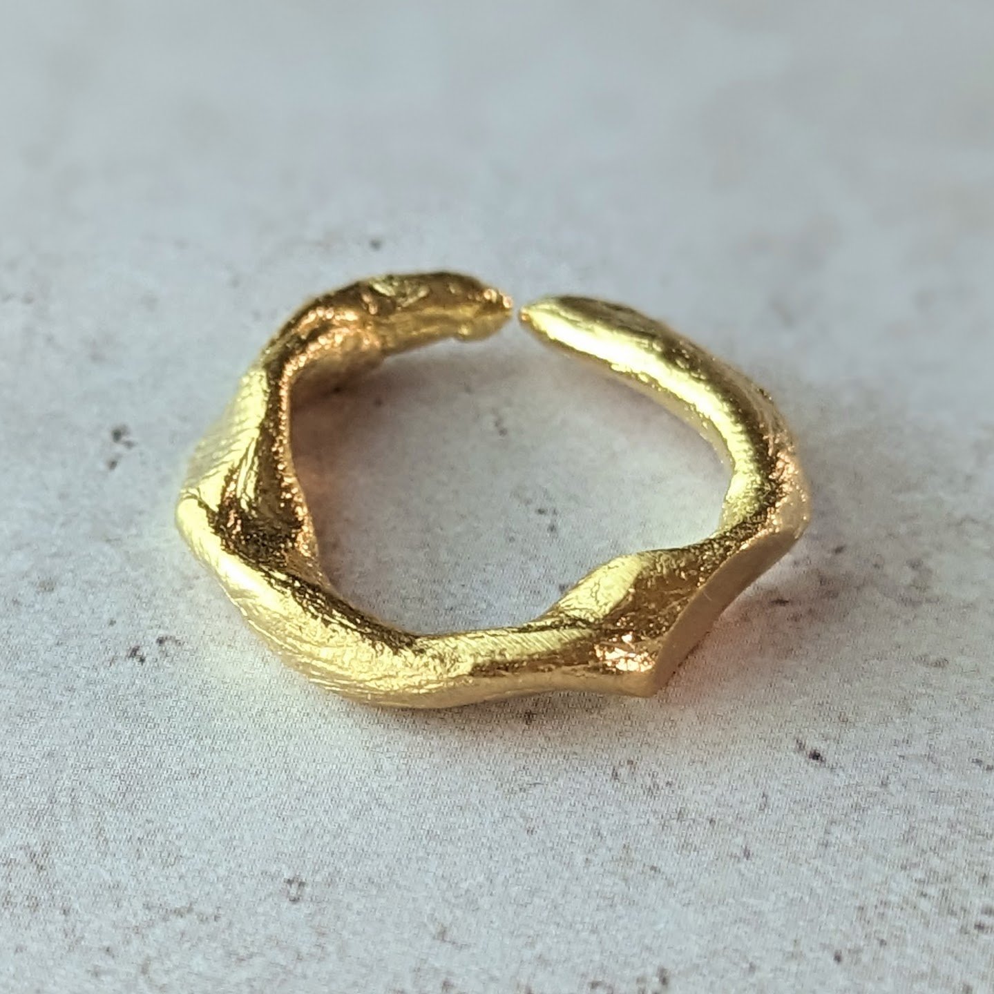Twisted Branch Band - Gold Vermeil Silver