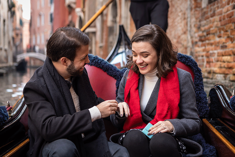 Pedido de casamento em Veneza - Itália