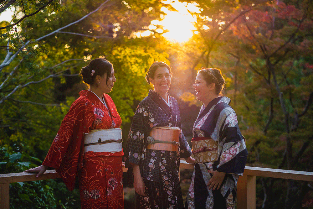 Ensaio fotográfico de amigas em Kyoto.