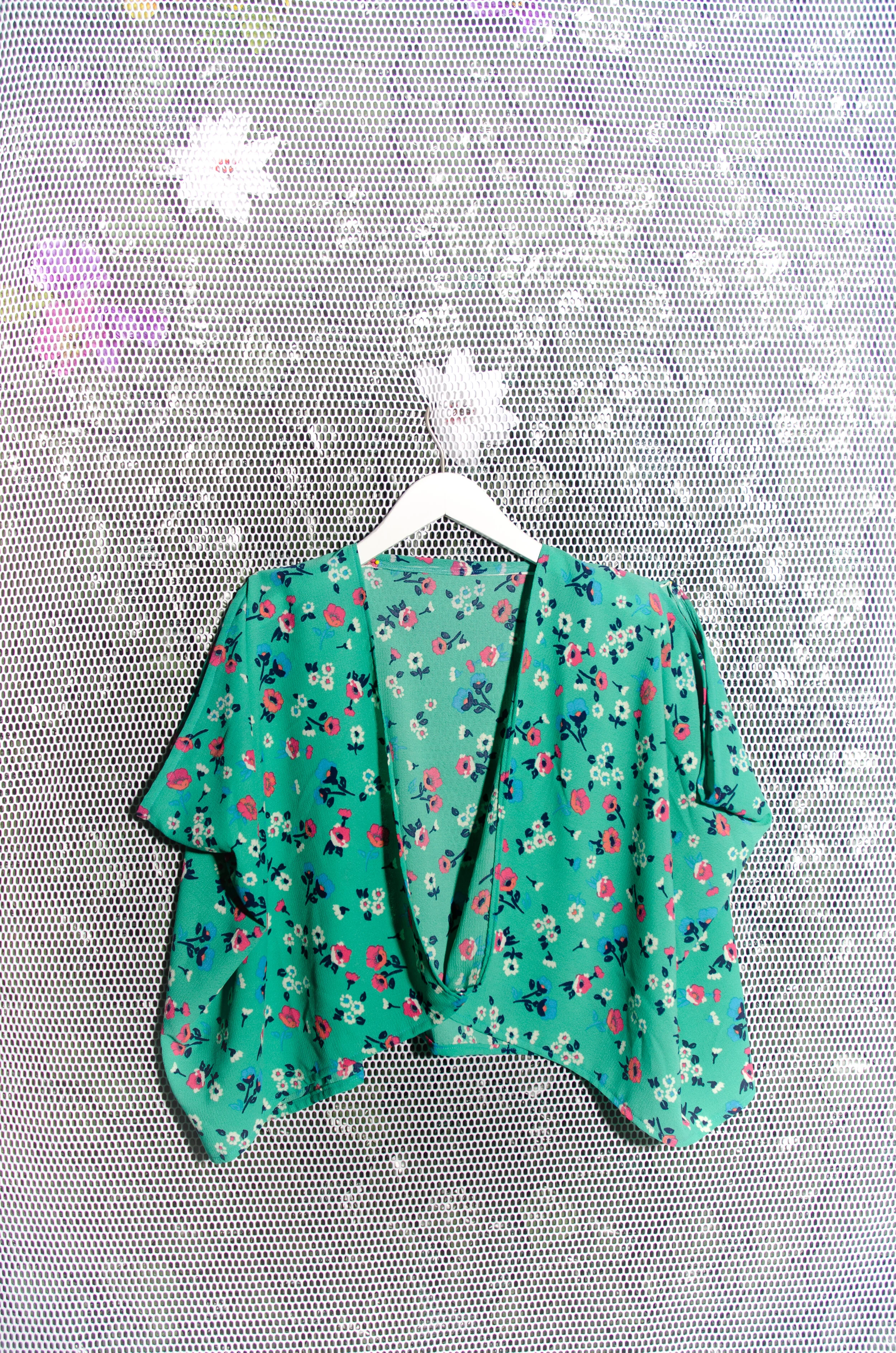 Floral Teal Bolero