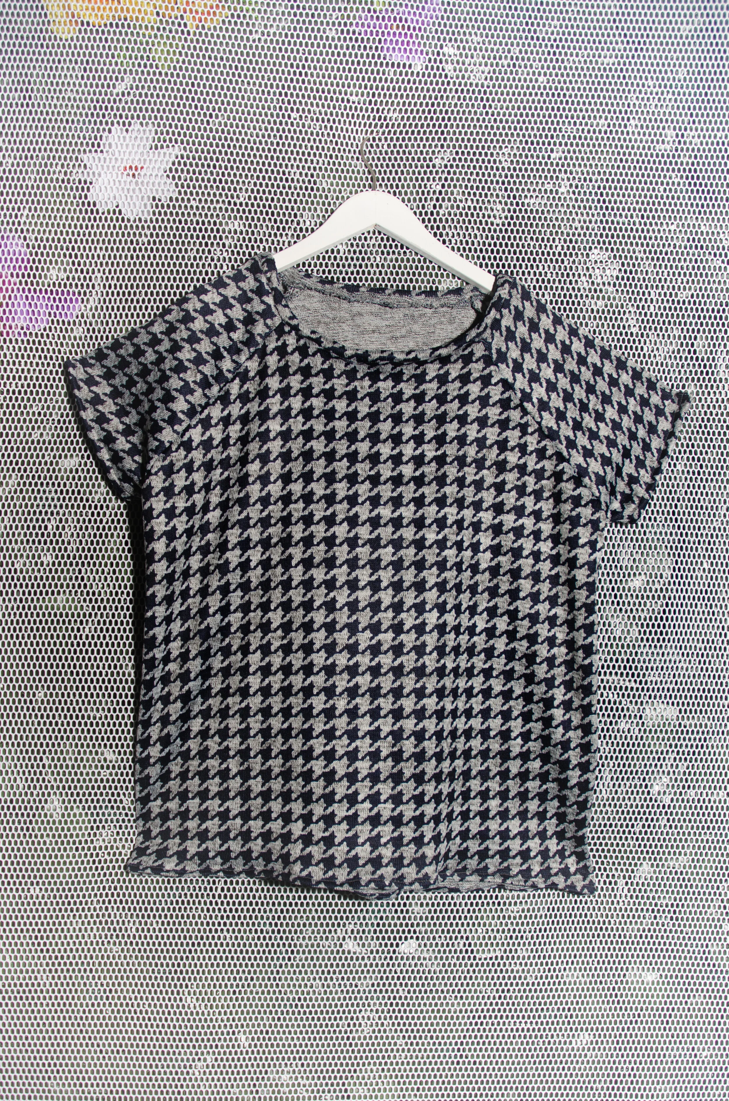 Midnight + Grey Houndstooth Tee