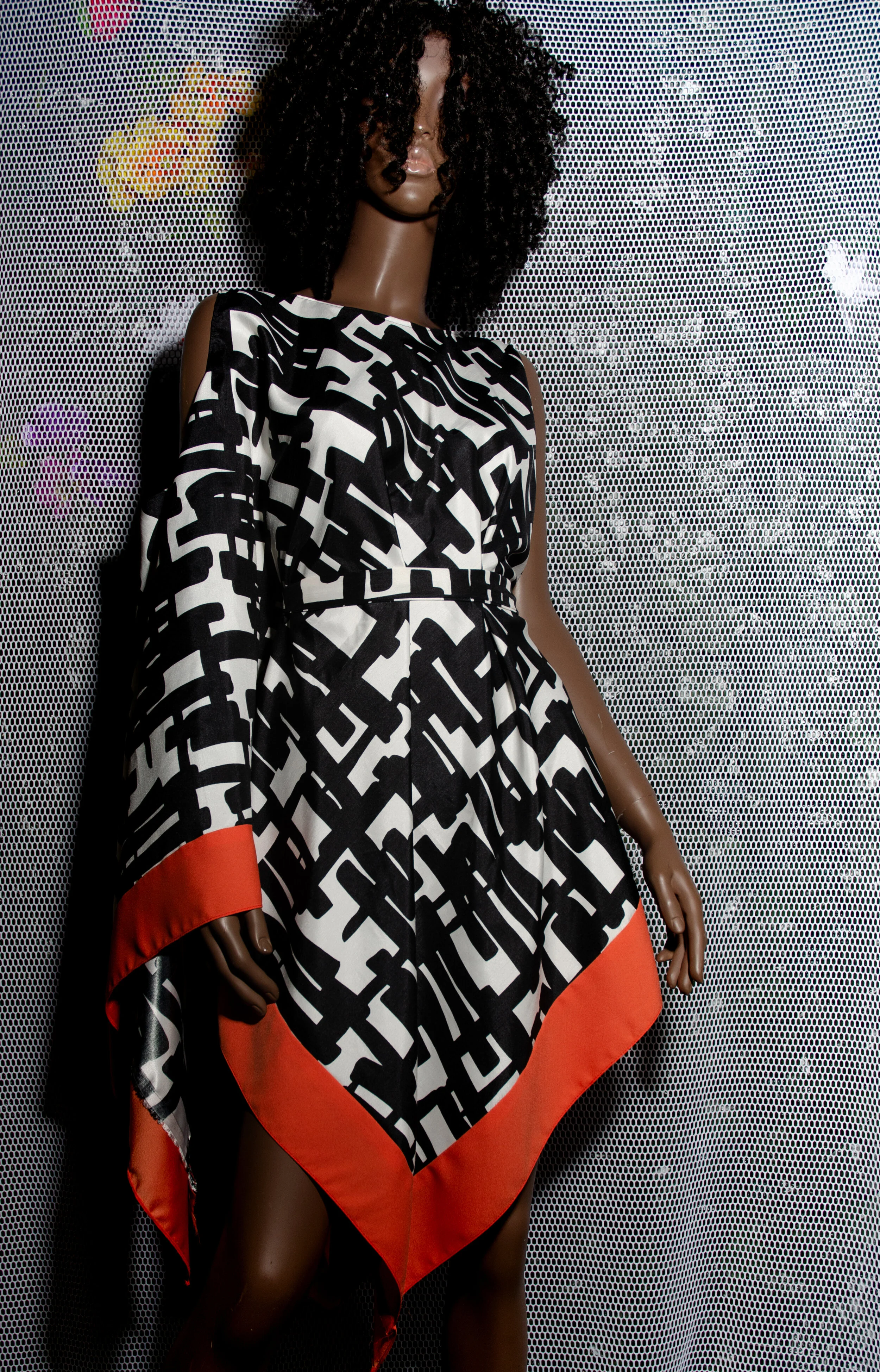 Bubbly Orange Trim + B/W 8-Way Dress