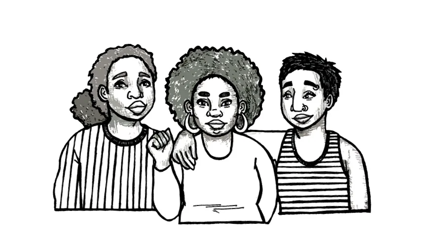 Expanding Our Frame Cover Illustration. Published as the cover for Expanding Our Frame: Deepening Our Demands For Safety And Healing For Black Survivors Of Sexual Violence , a report by Andrea Ritchie and the National Black Women’s Justice Institute. Pen, pencil, digital. 2019.