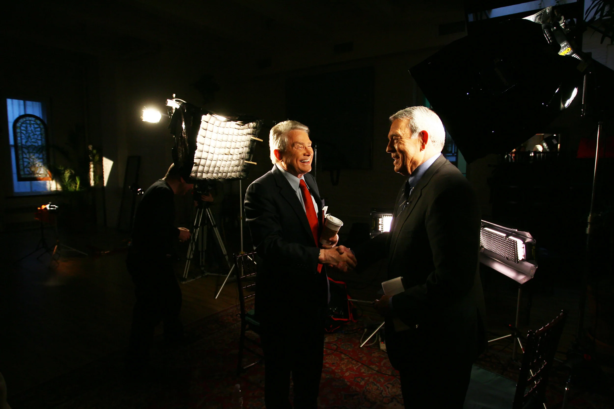 Luis being interviewed by Dan Rather, 2008.