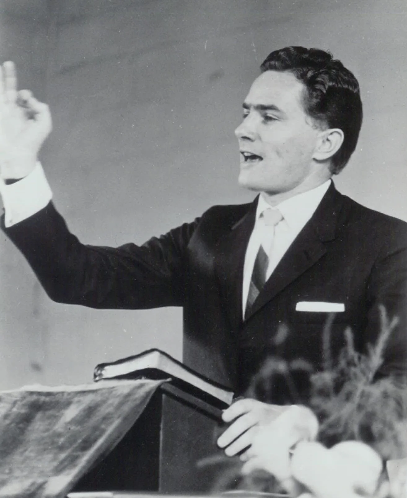 Luis preaching in Monterrey, Mexico (1968).