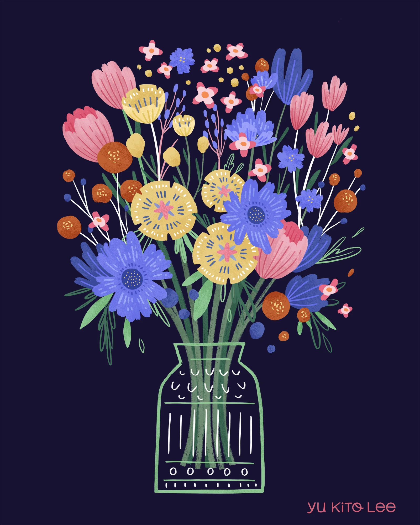 Flowers in a glass vase