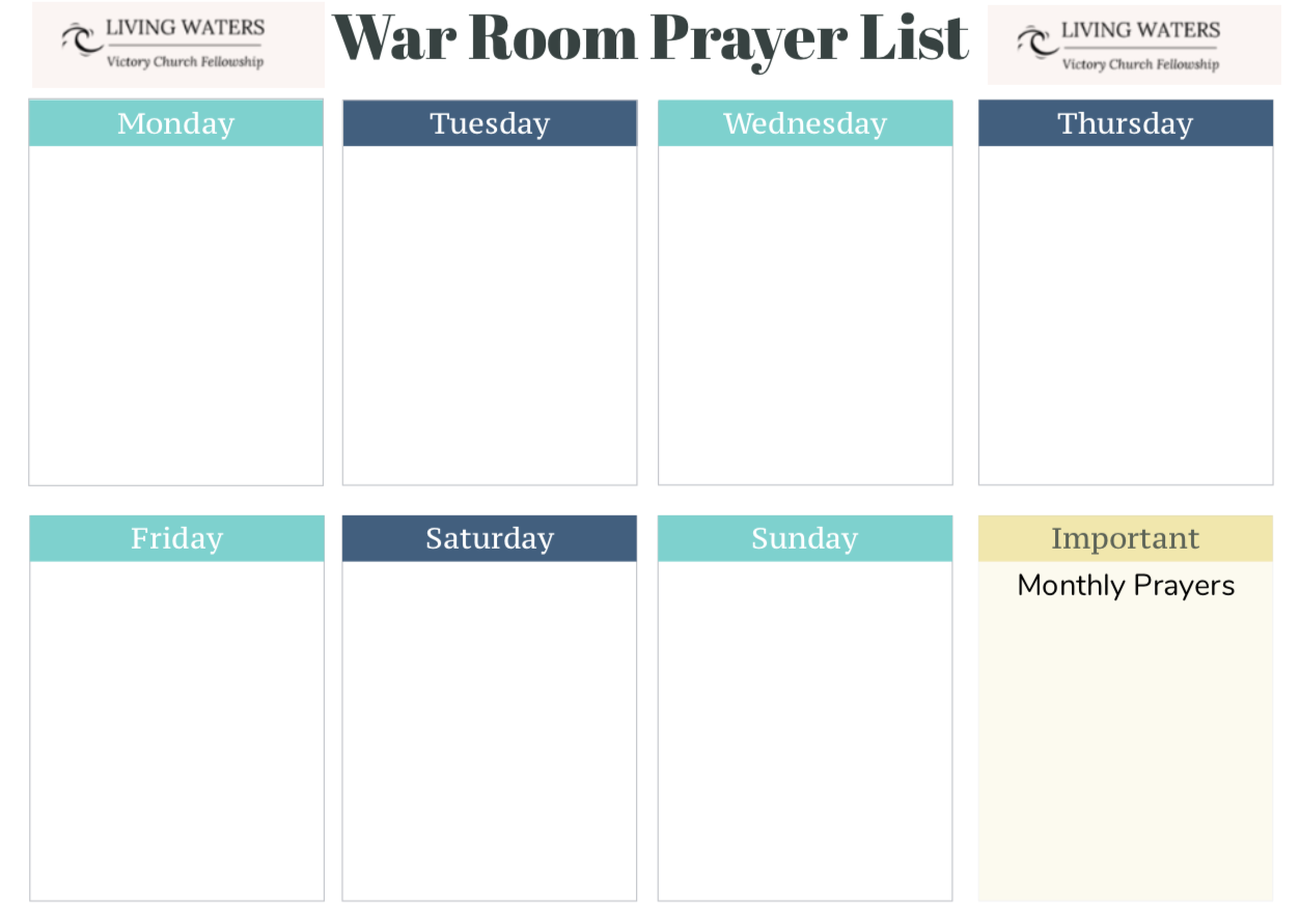 War Room Prayer List (PDF)