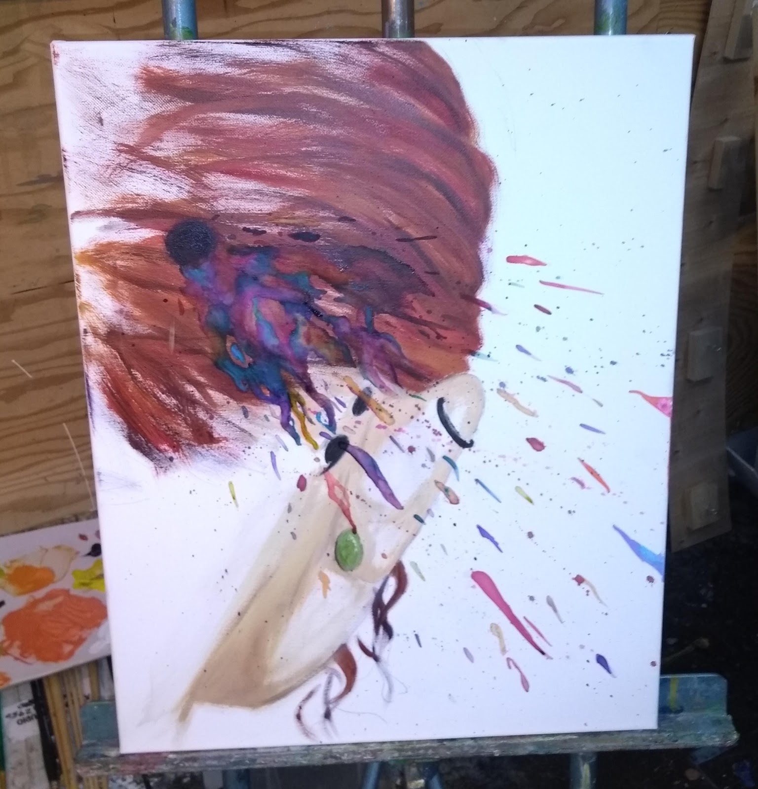 If I wasn't an artist, I'd still paint a wall once , oil on canvas, 2018.