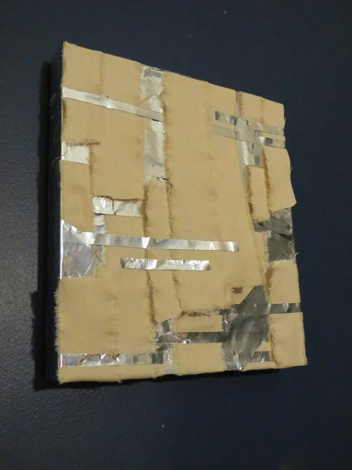 Sarah Foote, Untitled No. 2, canvas and aluminum, 2018. Image courtesy of Hannah Carnes.