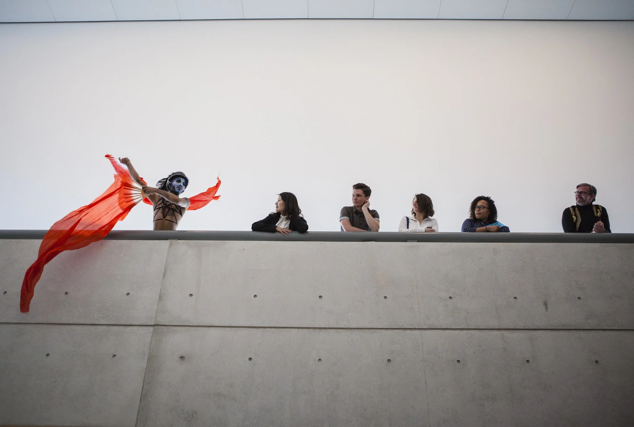 Maxi Glamour performing during “Manifestos for a Future St. Louis,” as a part of Dwell In Other Futures: Art / Urbanism / Midwest. Pulitzer Arts Foundation, St. Louis. April 28, 2018. Photo by David Johnson.