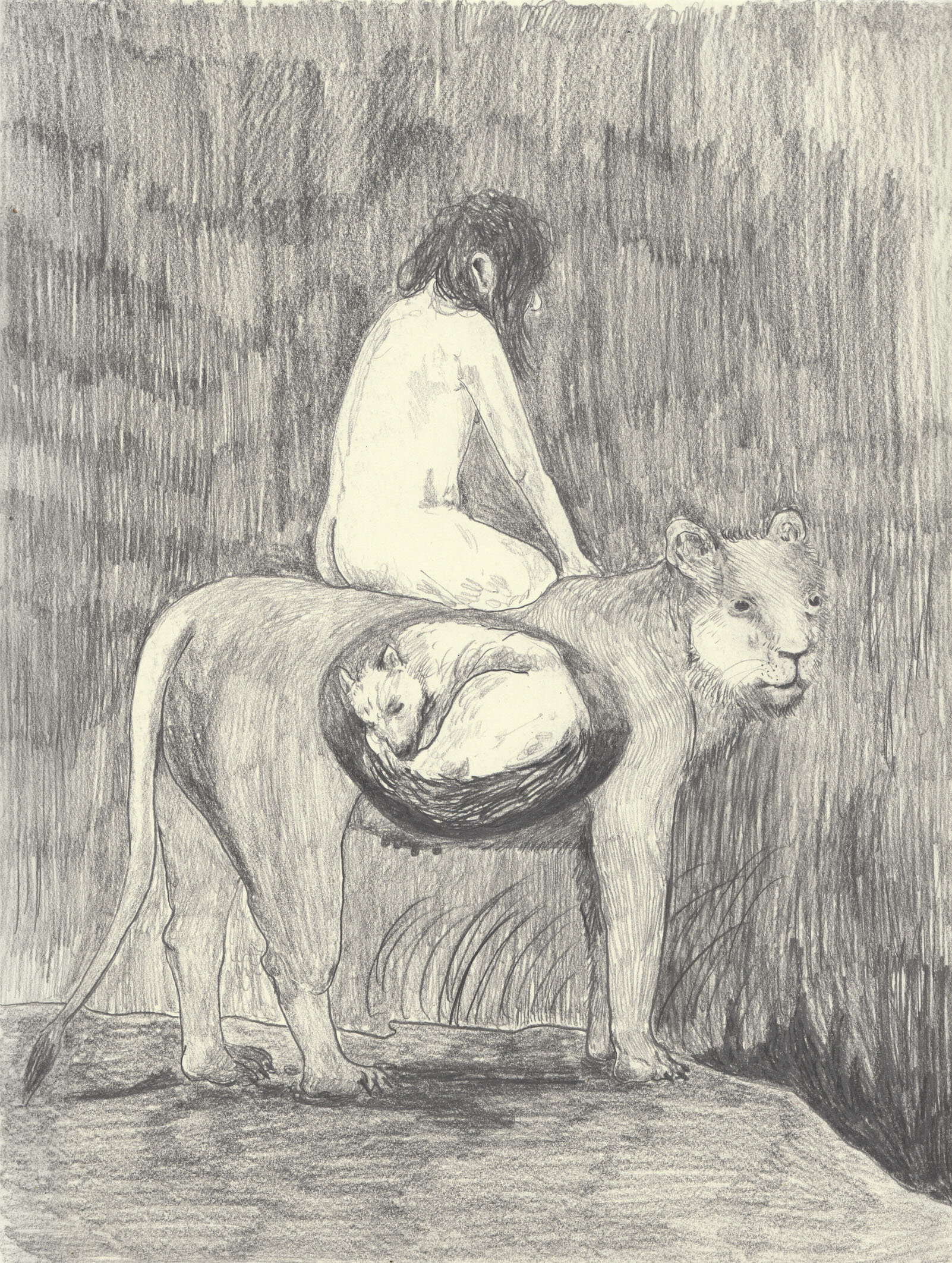 In the belly of the Lion - Graphite on Paper -21 x 29.7 cm - Maya Perry - 2020 .jpg