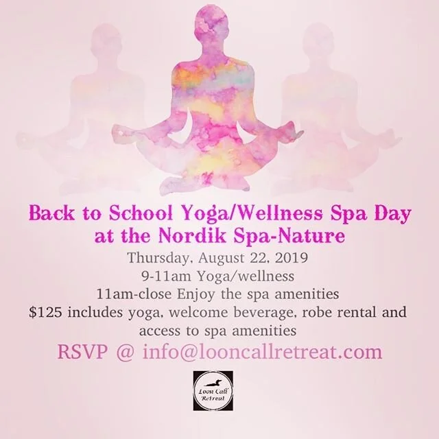 Need a little rejuvenation before back-to-school? Join us next week at Nordik Spa-Nature for a day of  yoga, mindfulness, spa bliss and an overall re-energizing experience. We are thrilled to offer this day option to all our local clients! Email or D