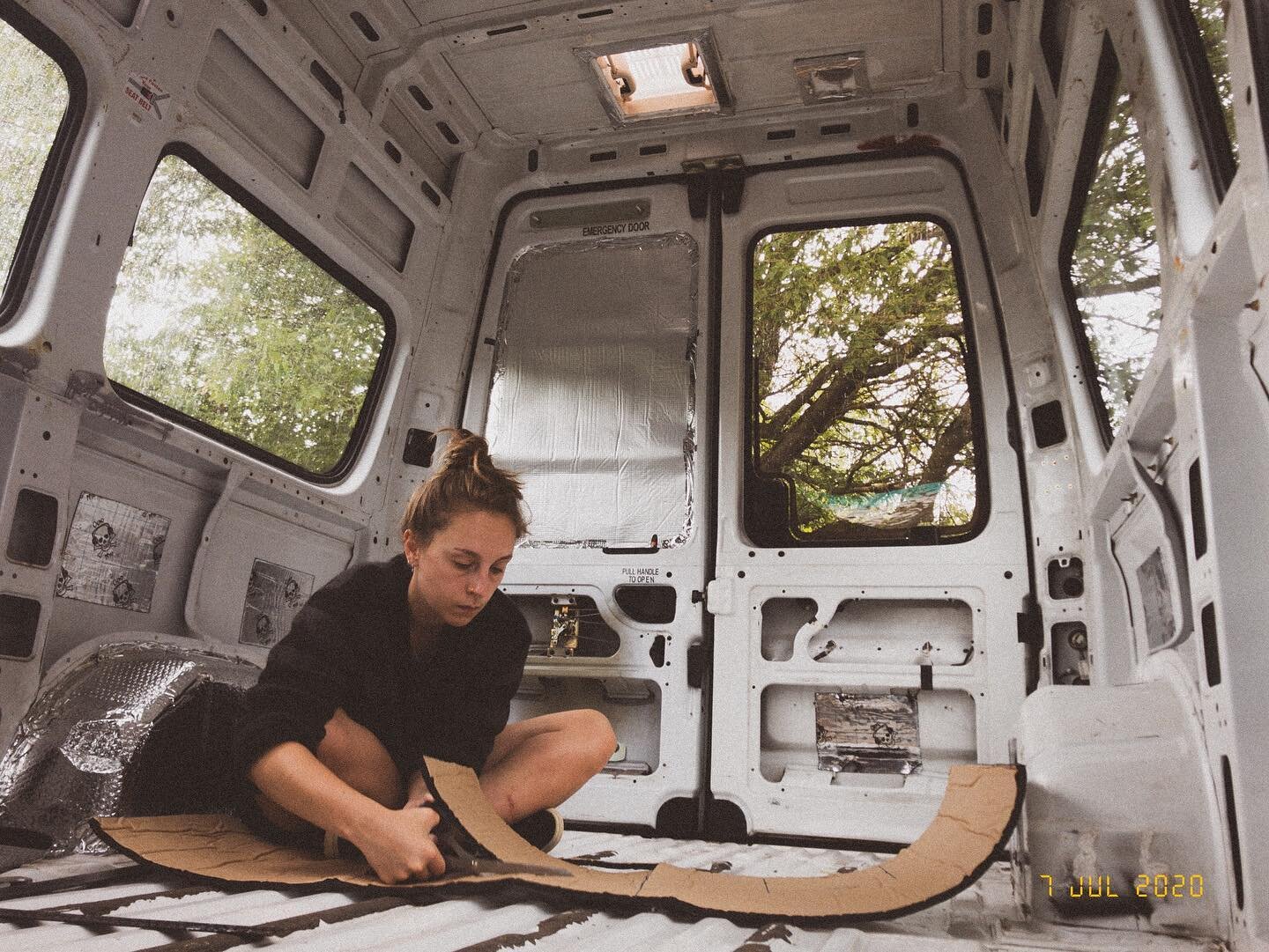 Cutting all our closed cell foam insulation to fit on the roof and around our vents! 

This stuff has been so great to work with, easy to cut with heavy duty scissors ✂️ and self adhesive so perfect for sticking across the roof 🚐

#vanbuild #vanconv