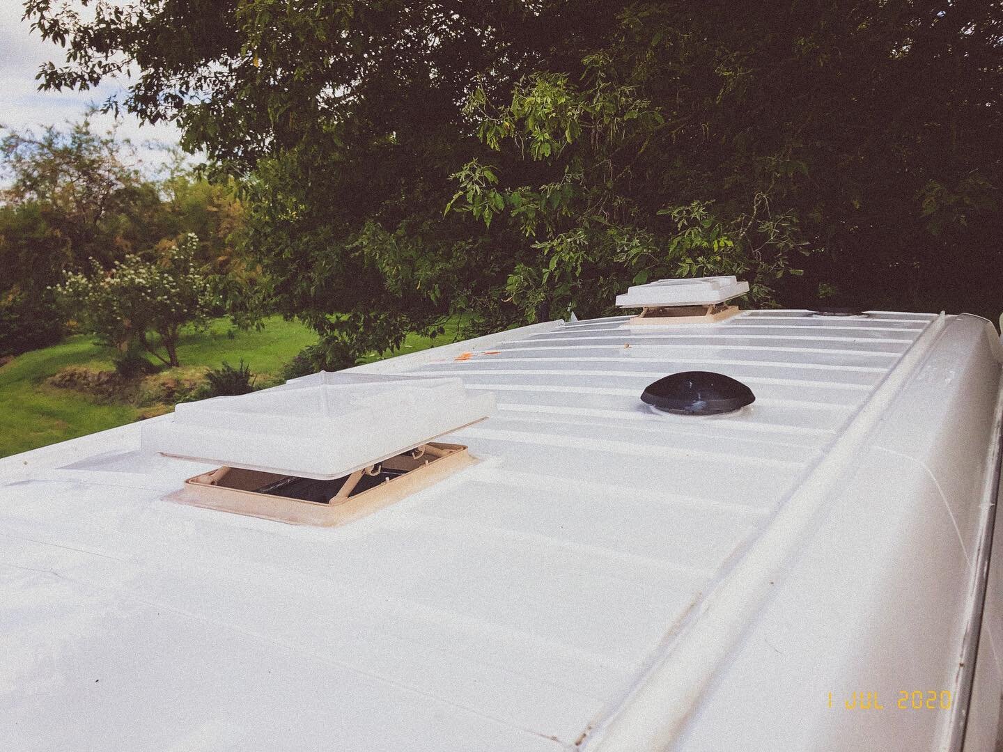 The original vents and mushroom vents were cleaned up and refitted much stronger now 💪🏻🚐 

Just before we had a good few days of rain aswell which was a great first test for them! 

We&rsquo;re now confident we&rsquo;re water tight again and excit