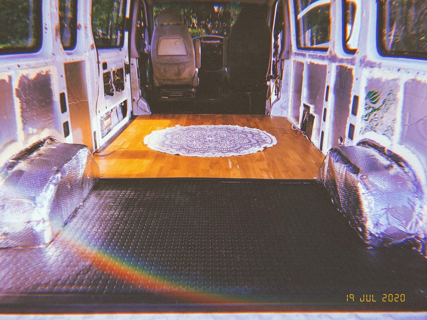 More floor progress! 👀

We&rsquo;ve fitted this rubber matting at the back of our van where the garage will be under the bed! 🚐

#vanbuild #vanconversion #selfbuildcamper #diycampervan #minibusconversion #vanvibes #vanlife #vancouple #travel #homei