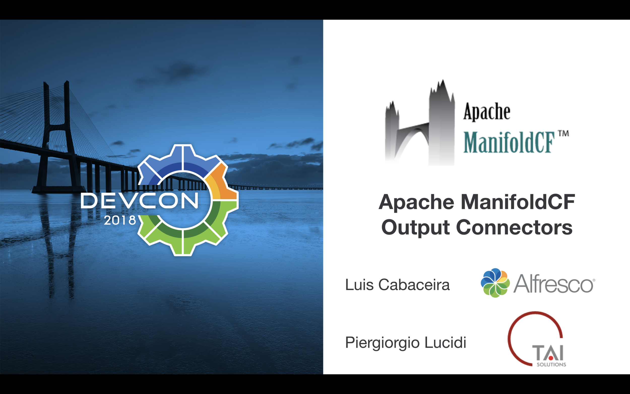 This is just the first slide of our presentation, stay tuned and come to see me and Luis speaking about content migration using Apache ManifoldCF