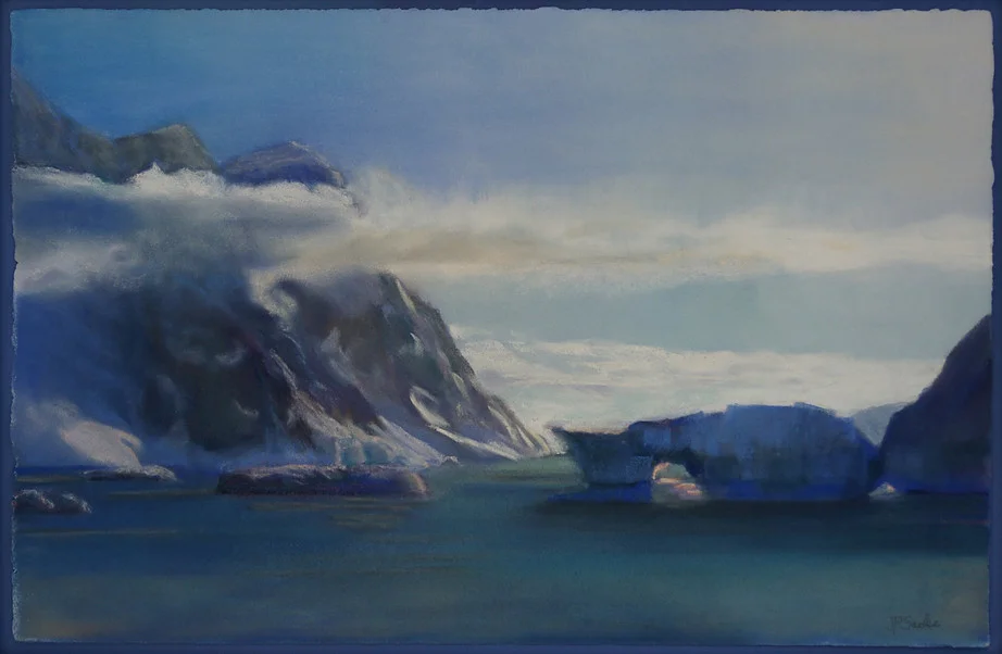 Antarctica Peninsula, Pastel, 12Hx18W, $1,000, Framed